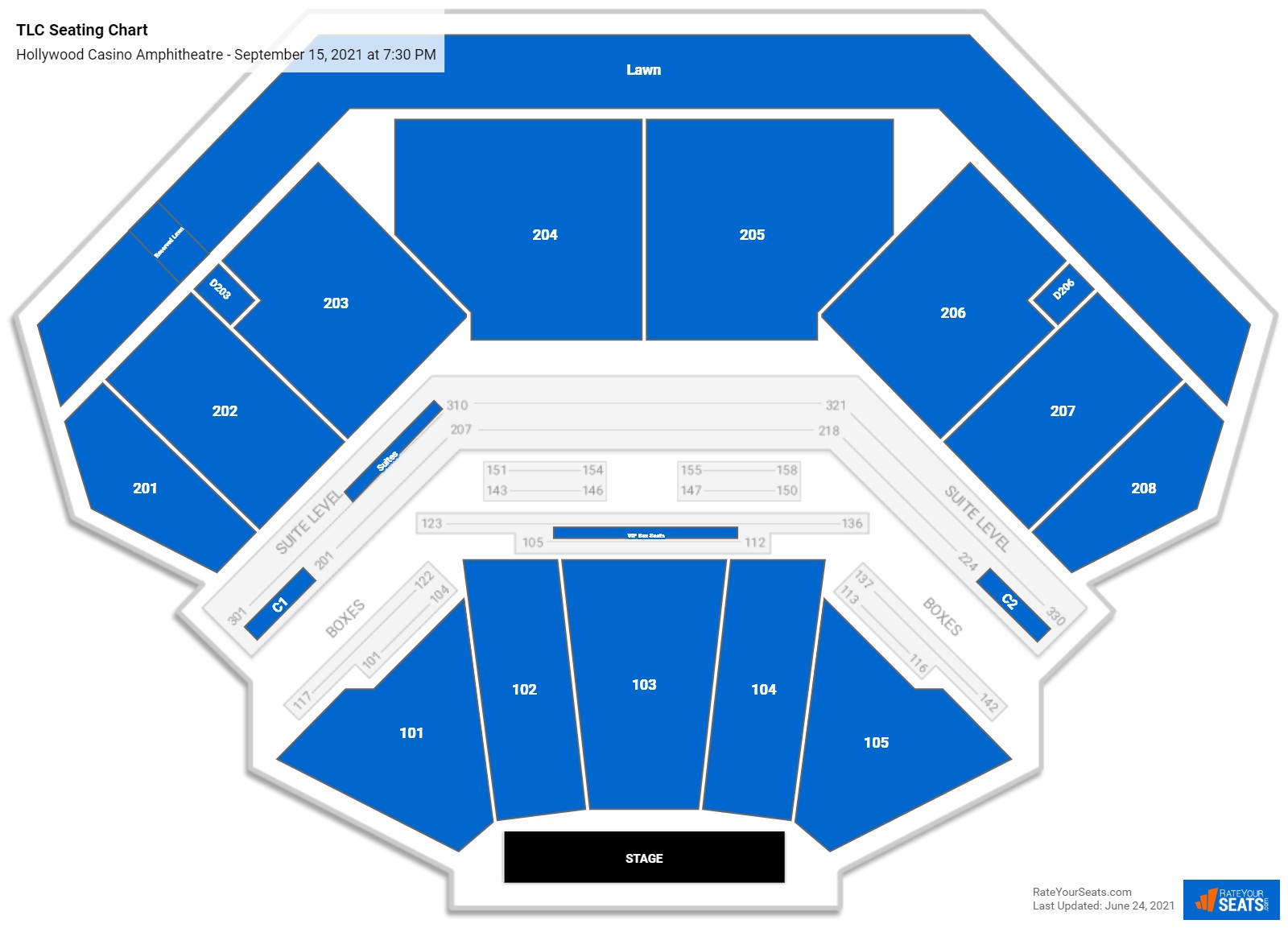 seating chart hollywood casino amphitheater
