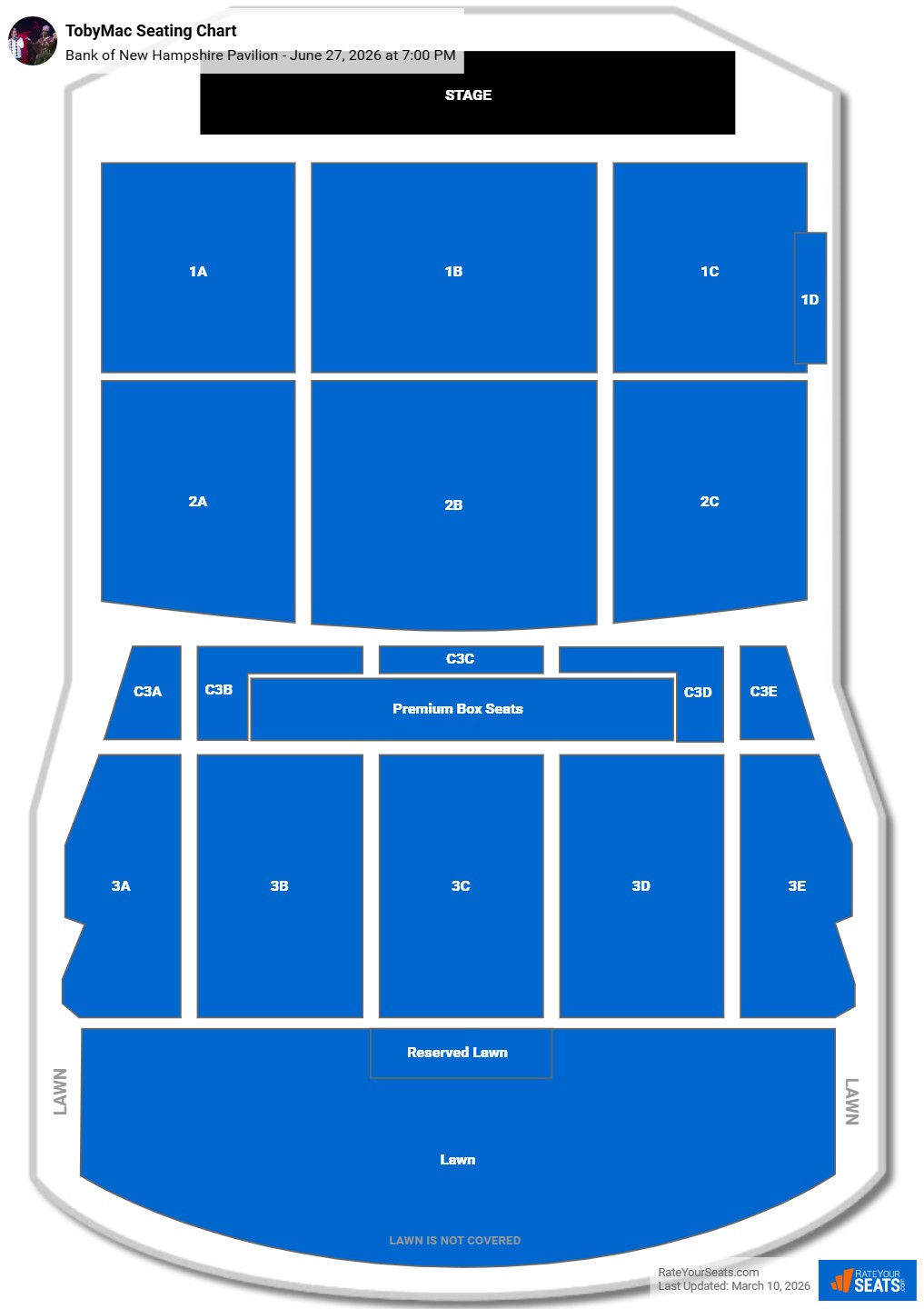 TobyMac seating chart Bank of New Hampshire Pavilion