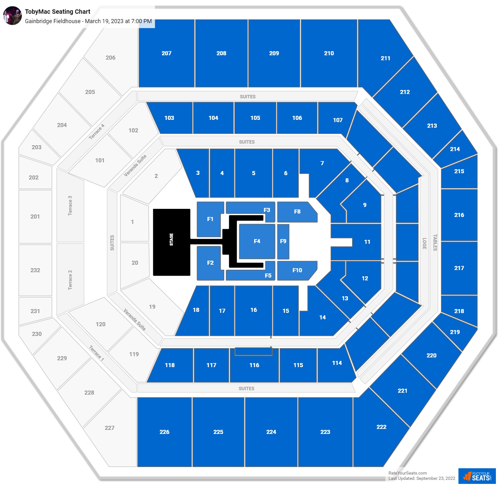 Gainbridge Fieldhouse Concert Seating Chart - RateYourSeats.com