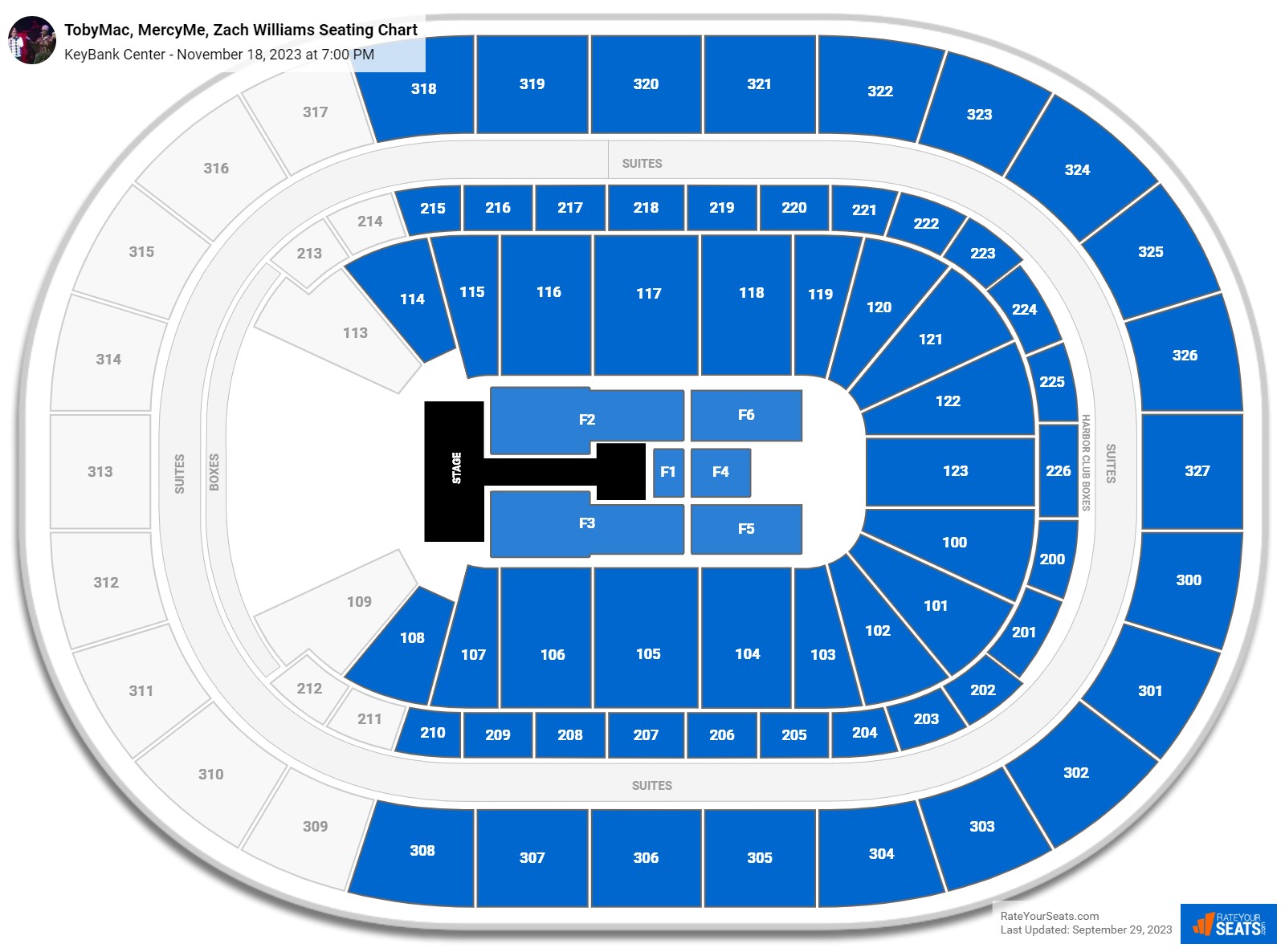 KeyBank Center Concert Seating Chart - RateYourSeats.com