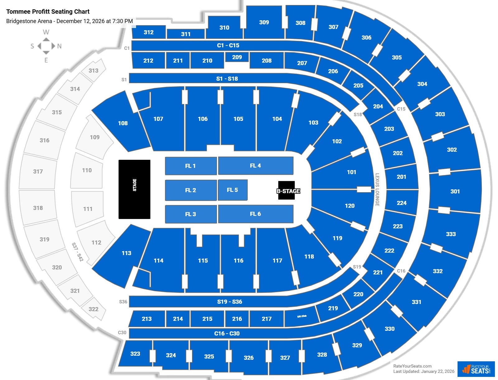 Tommee Profitt seating chart Bridgestone Arena