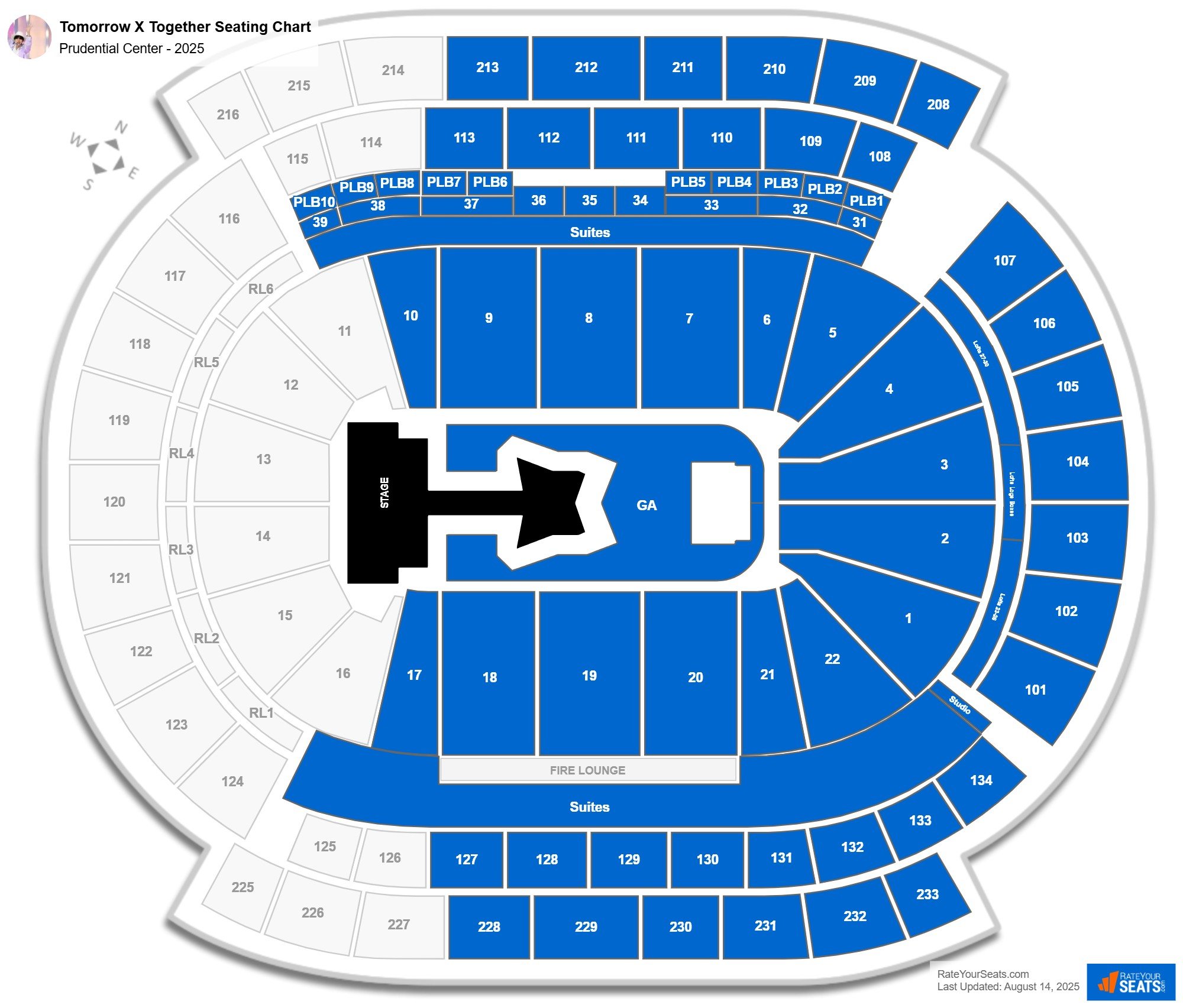Tomorrow X Together seating chart Prudential Center