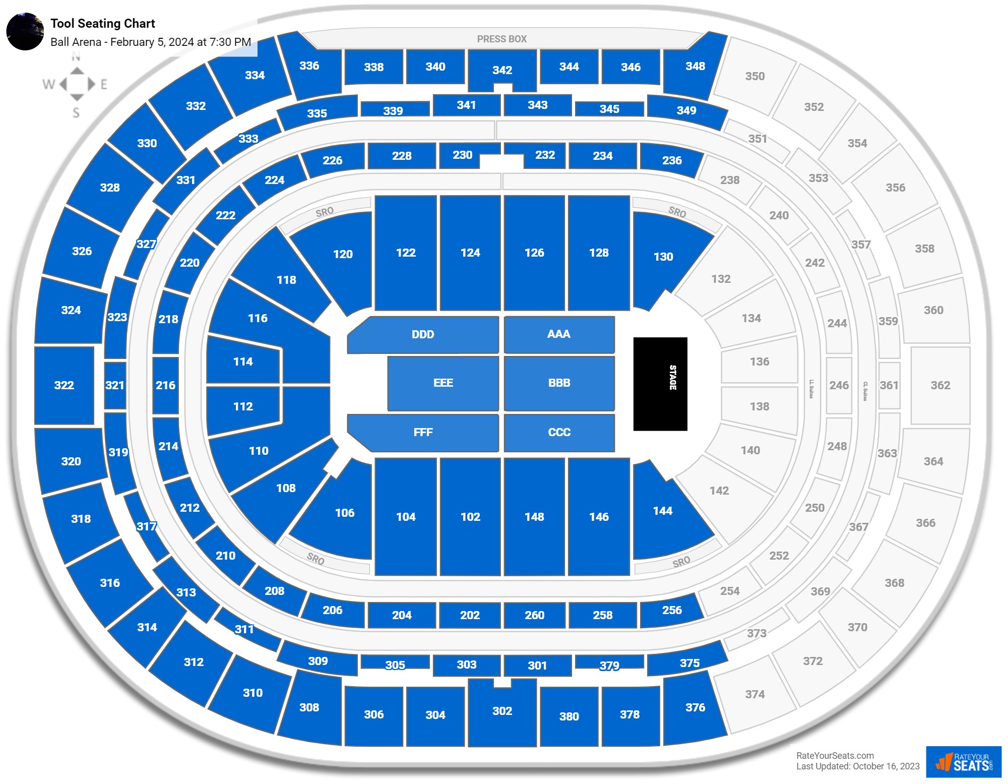 Ball Arena Concert Seating Chart