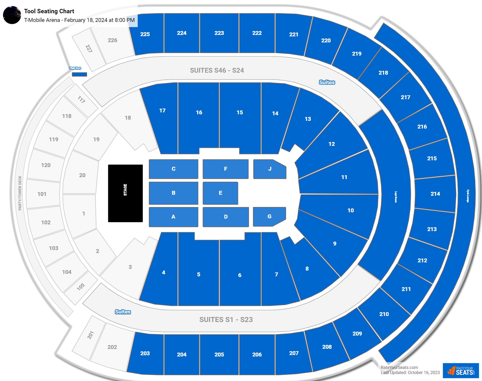 T-Mobile Arena Concert Seating Chart - RateYourSeats.com