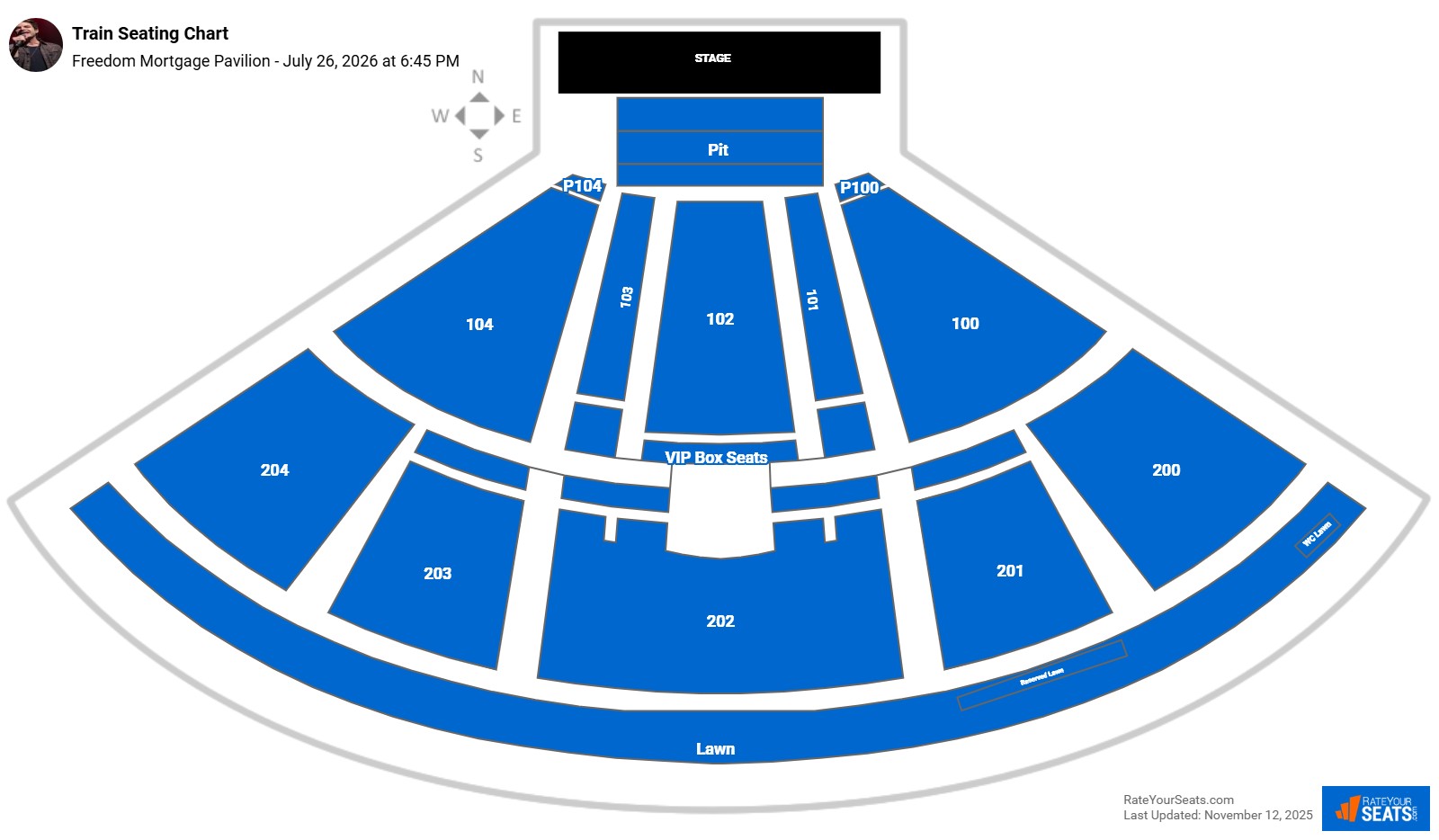 Train seating chart Freedom Mortgage Pavilion