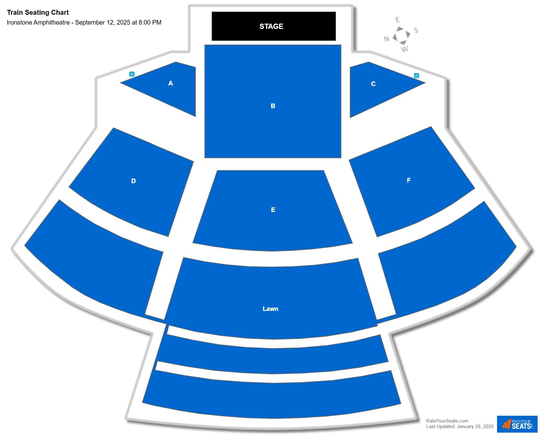 Train seating chart Ironstone Amphitheatre