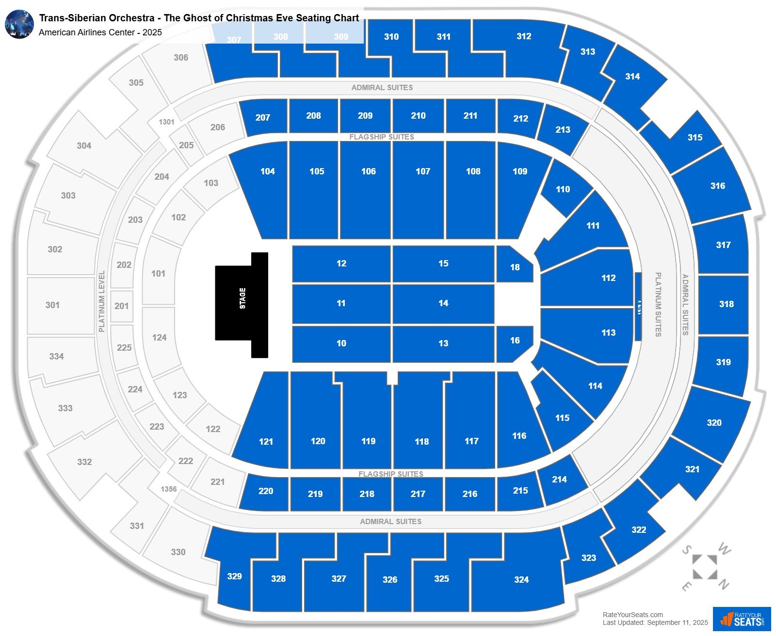 Trans-Siberian Orchestra - The Ghost of Christmas Eve seating chart American Airlines Center
