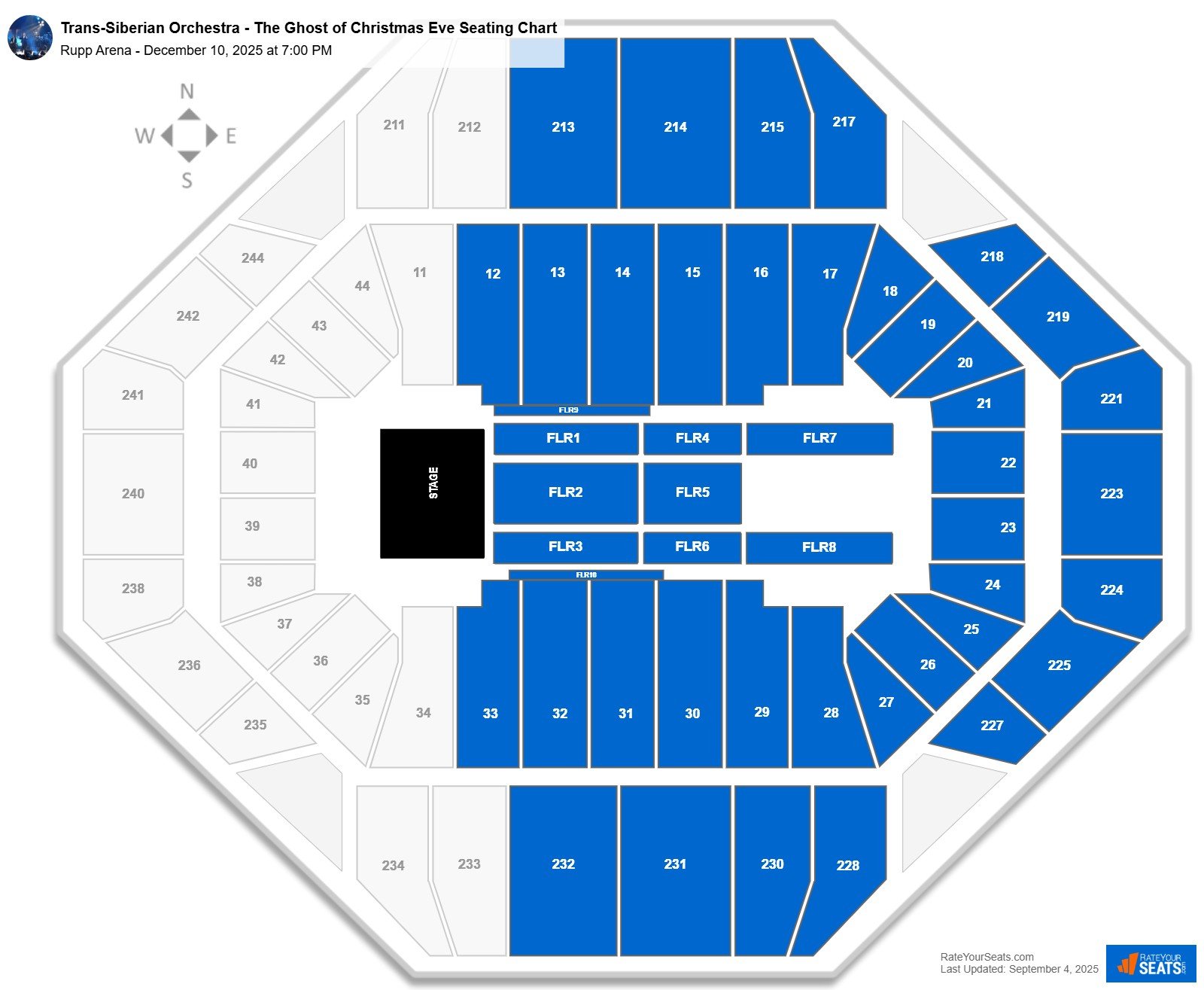 Trans-Siberian Orchestra - The Ghost of Christmas Eve seating chart Rupp Arena