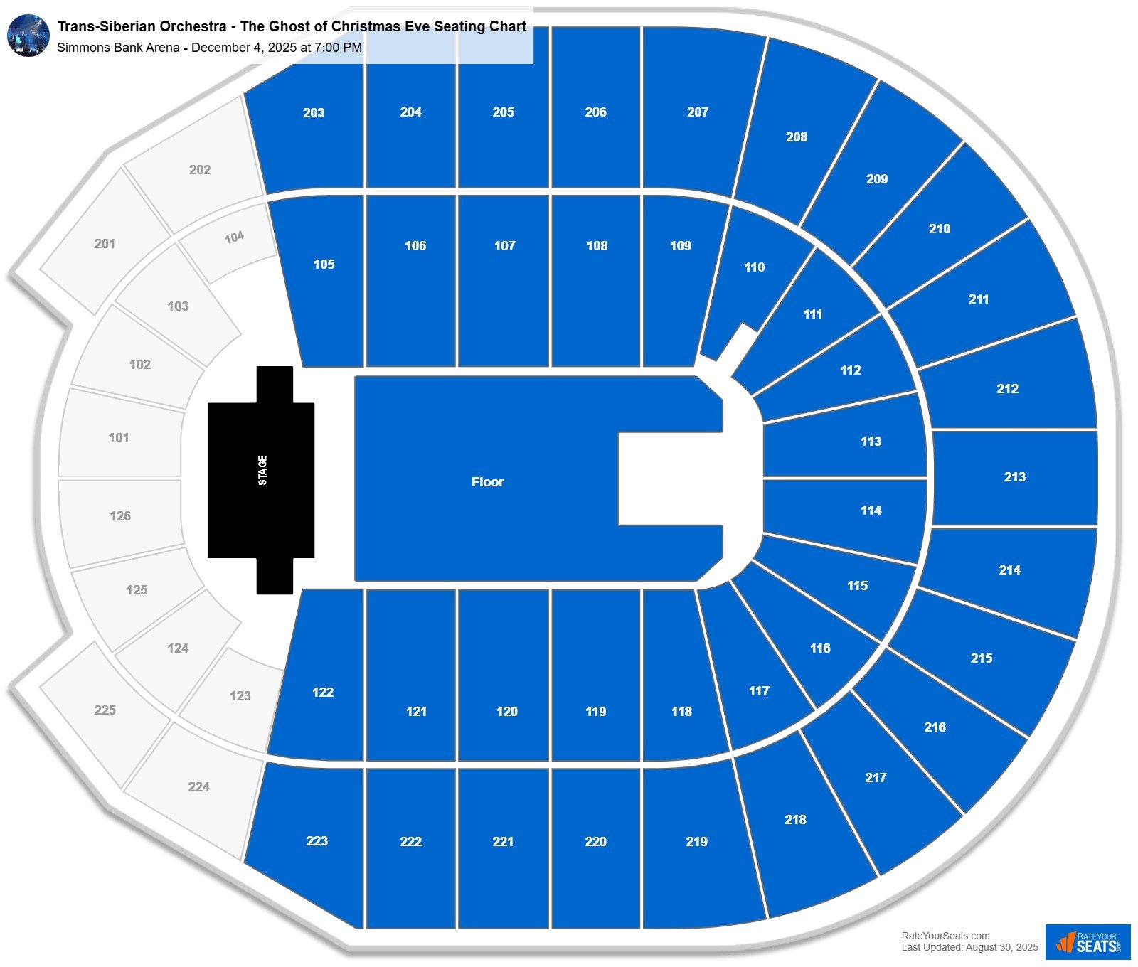 Trans-Siberian Orchestra - The Ghost of Christmas Eve seating chart Simmons Bank Arena