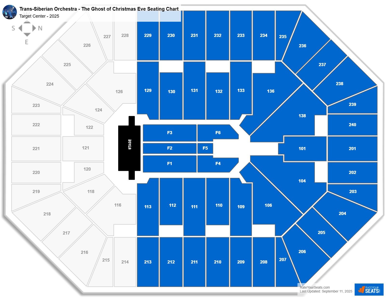 Trans-Siberian Orchestra - The Ghost of Christmas Eve seating chart Target Center