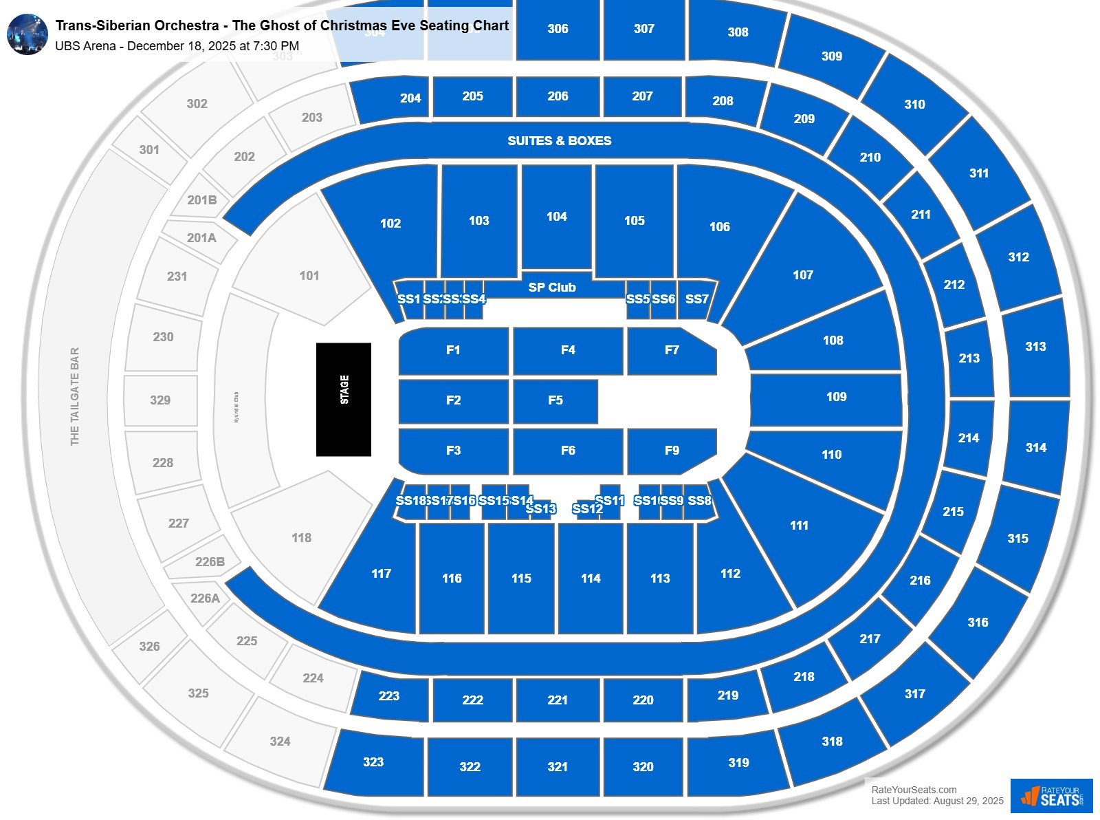 Trans-Siberian Orchestra - The Ghost of Christmas Eve seating chart UBS Arena