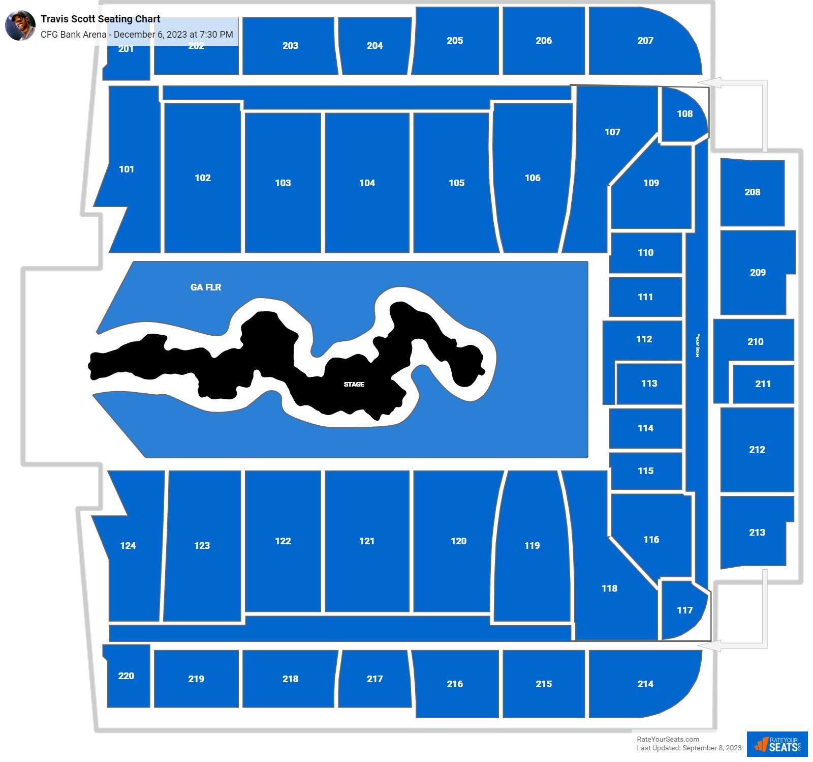 CFG Bank Arena Seating Chart