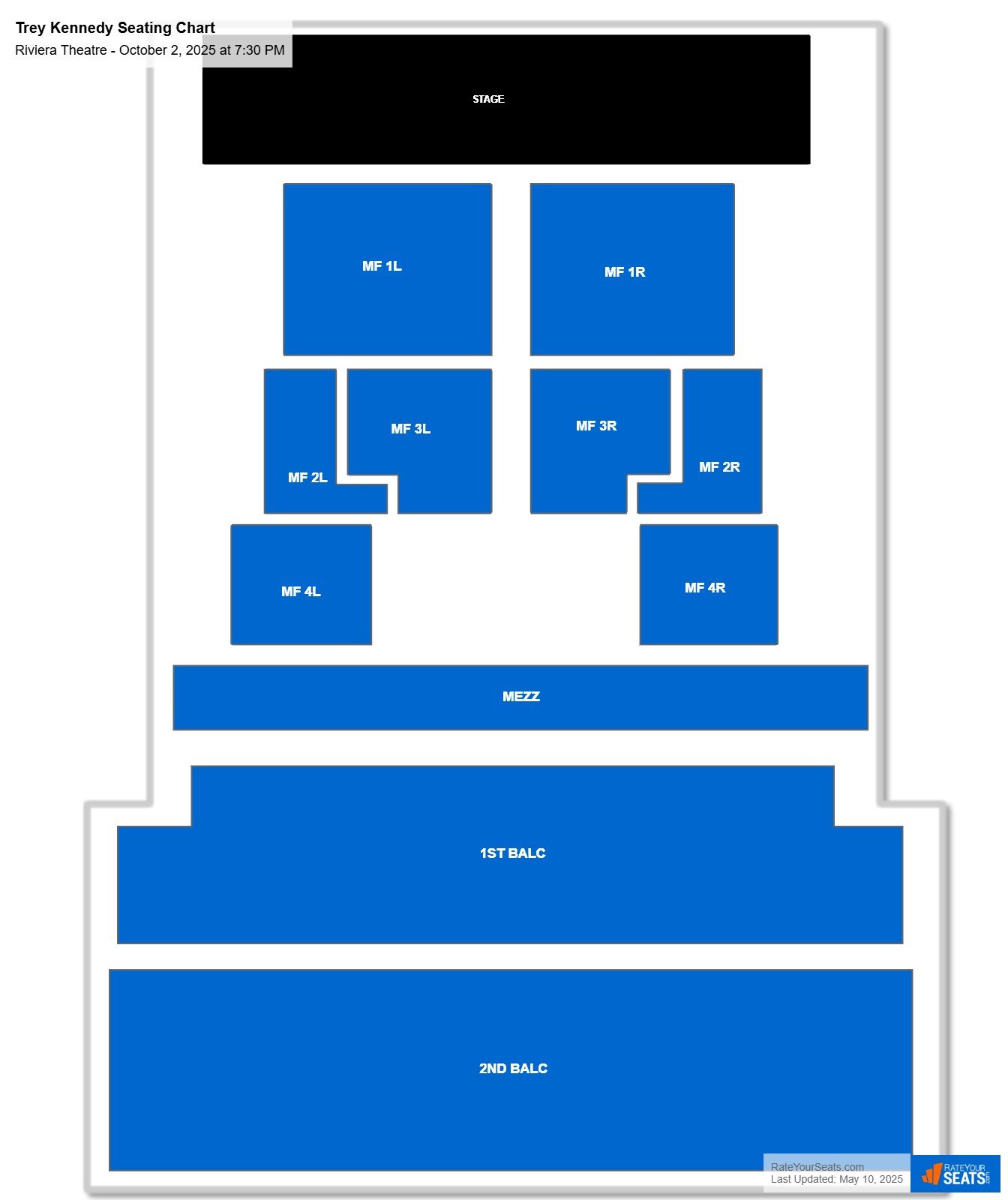 Trey Kennedy seating chart Riviera Theatre