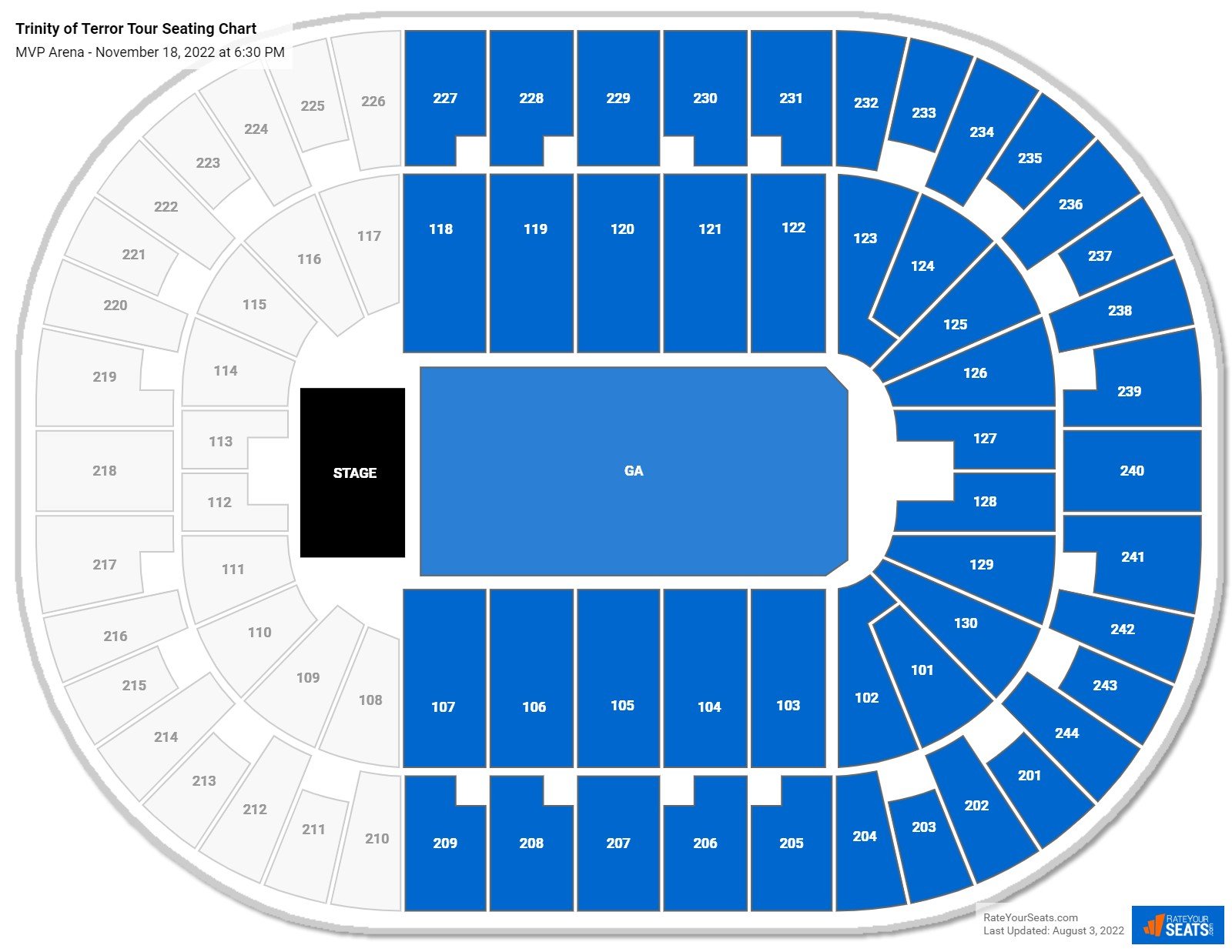 MVP Arena Concert Seating Chart