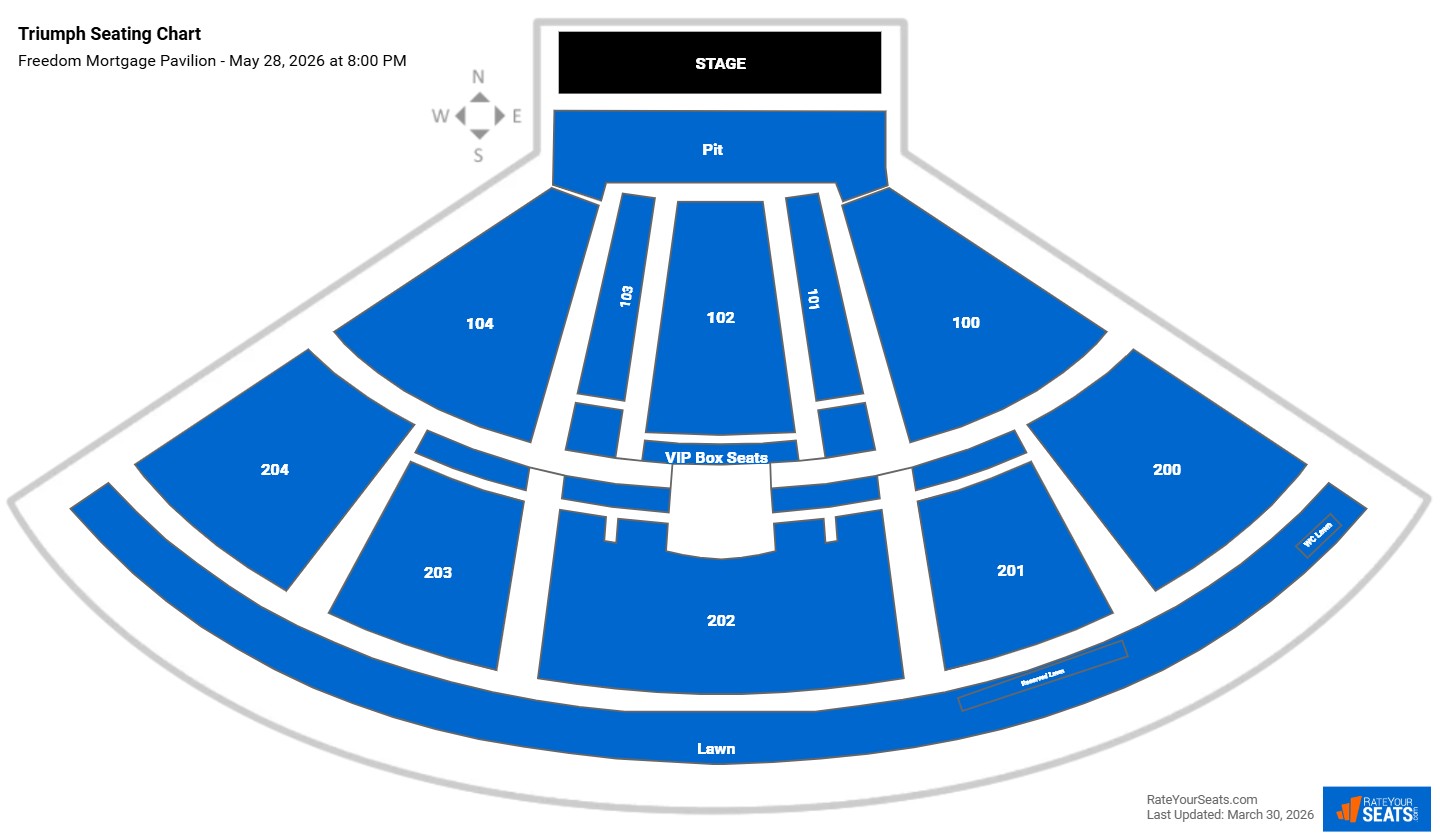 Triumph seating chart Freedom Mortgage Pavilion