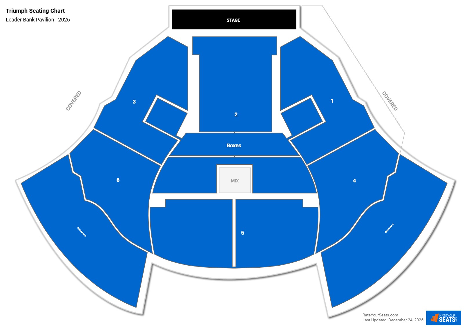 Triumph seating chart Leader Bank Pavilion