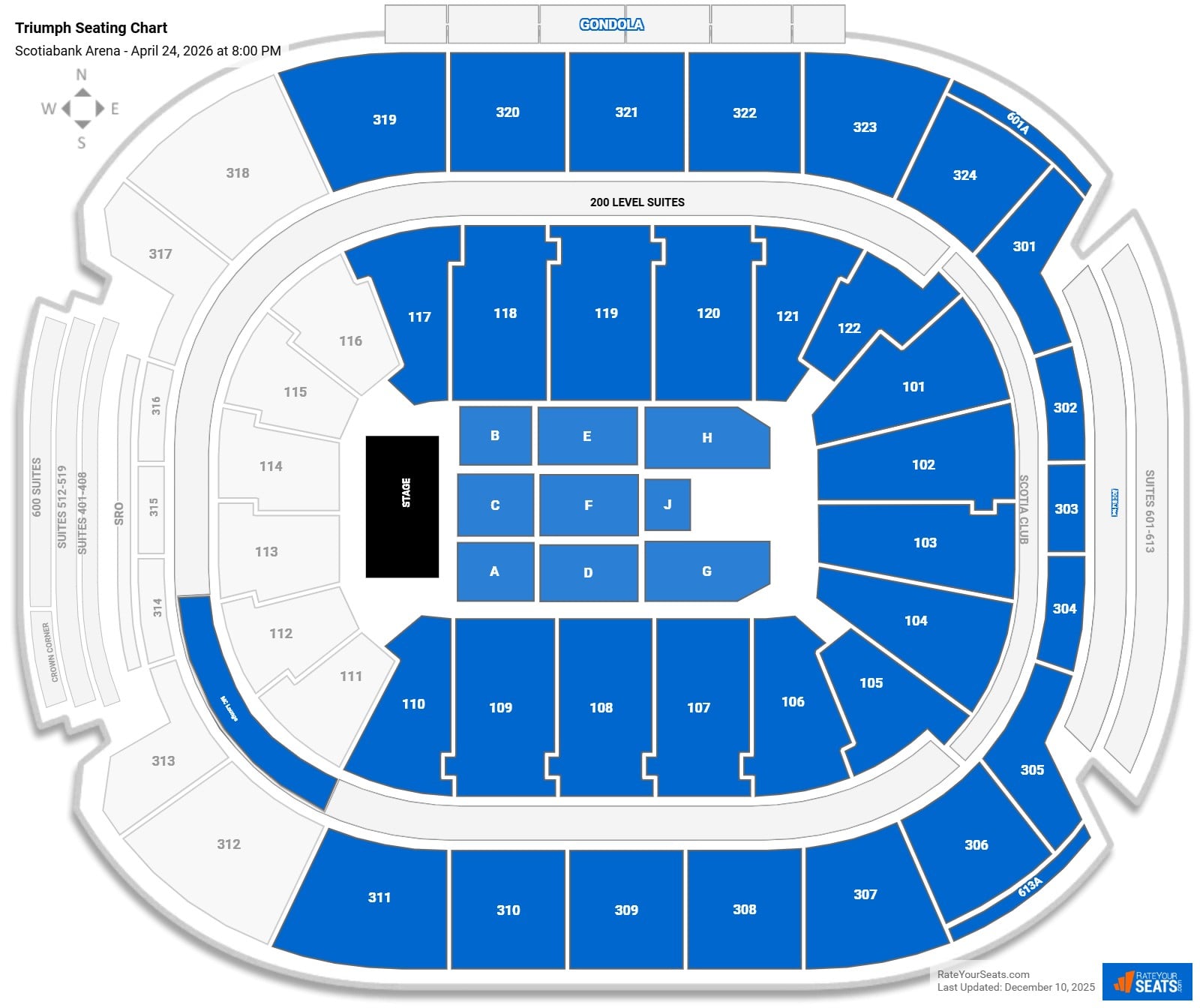 Triumph seating chart Scotiabank Arena