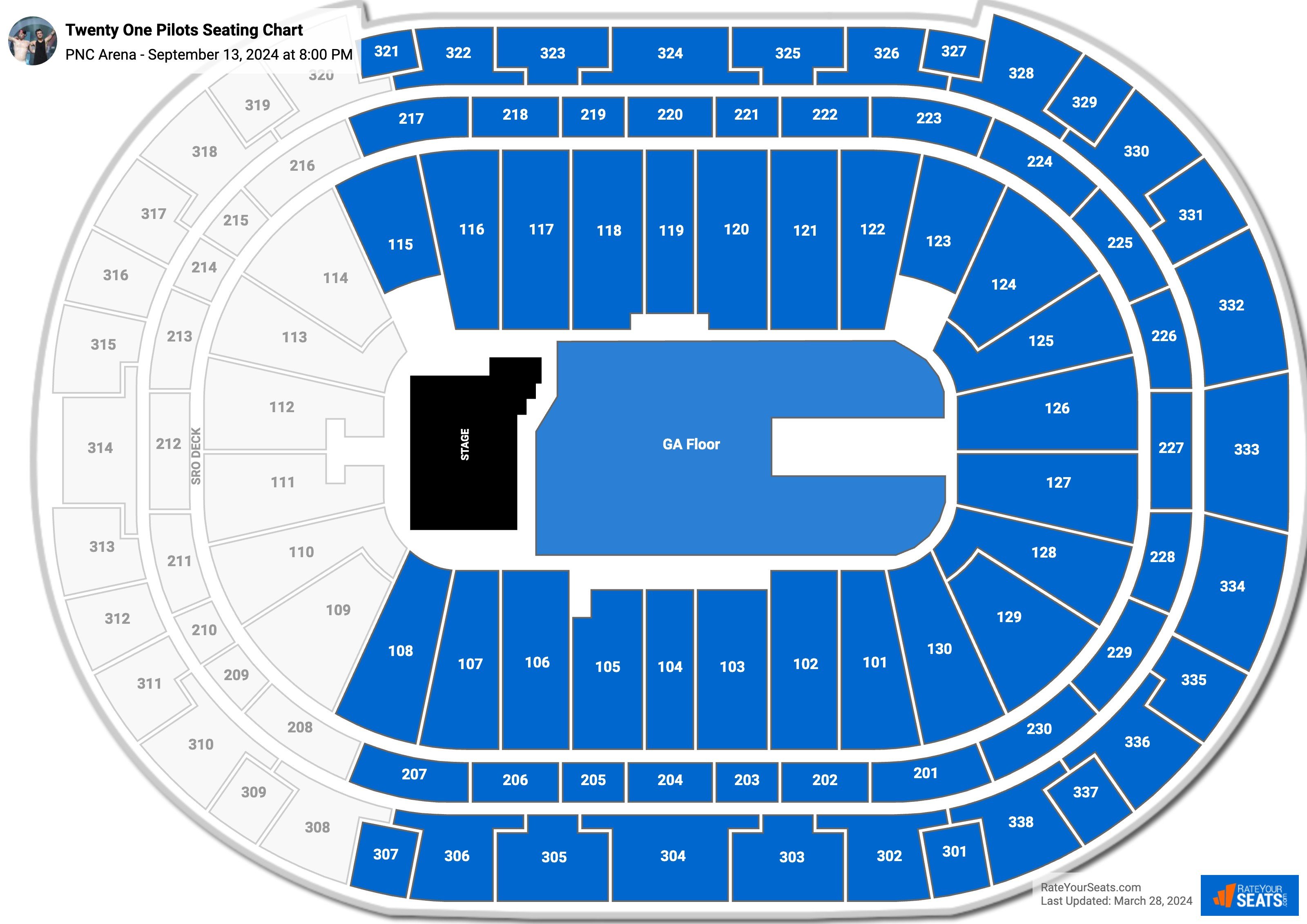 PNC Arena Concert Seating Chart - RateYourSeats.com