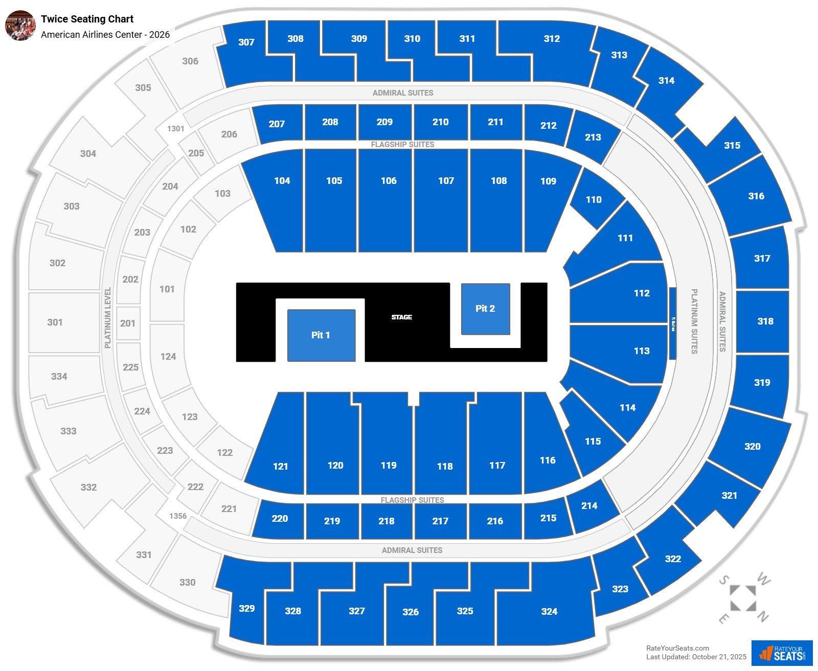 Twice seating chart American Airlines Center