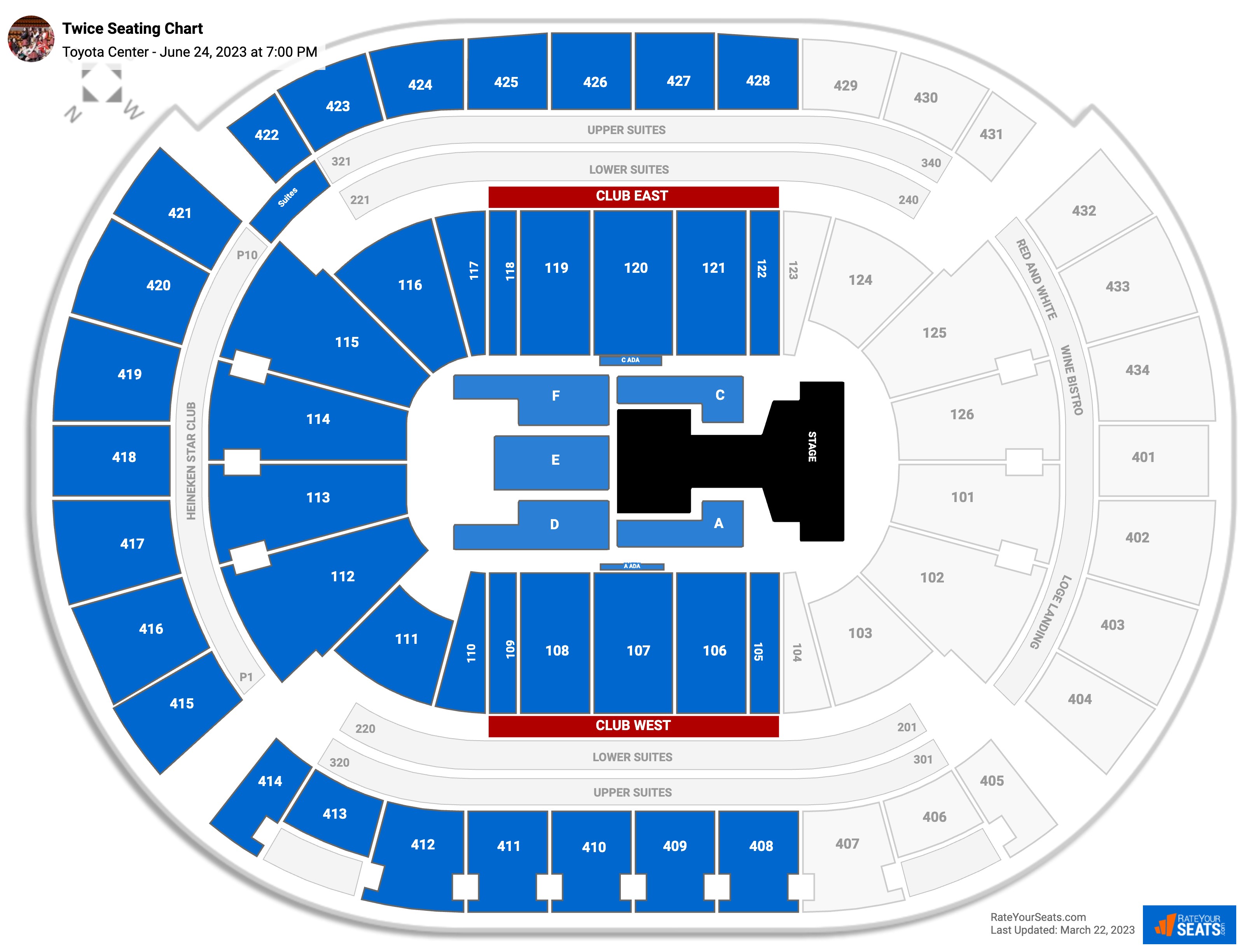 Toyota Center Concert Seating Chart