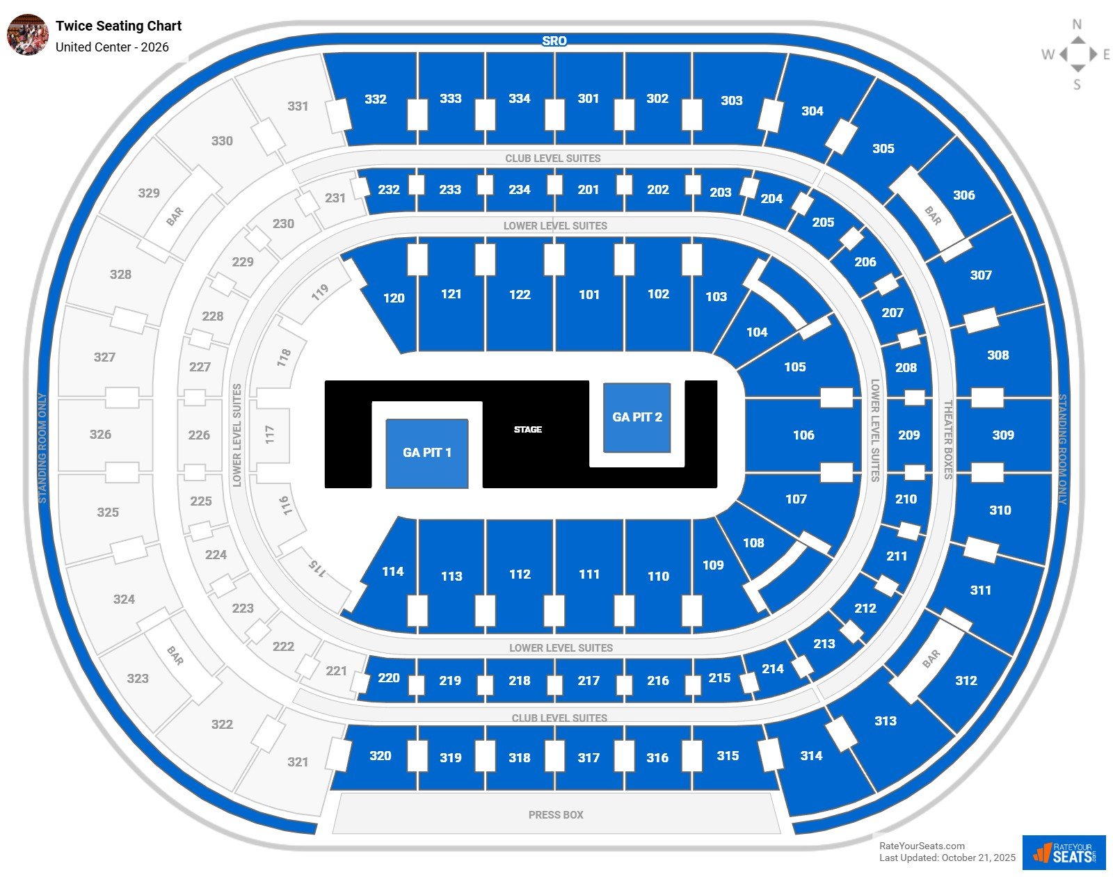 Twice seating chart United Center