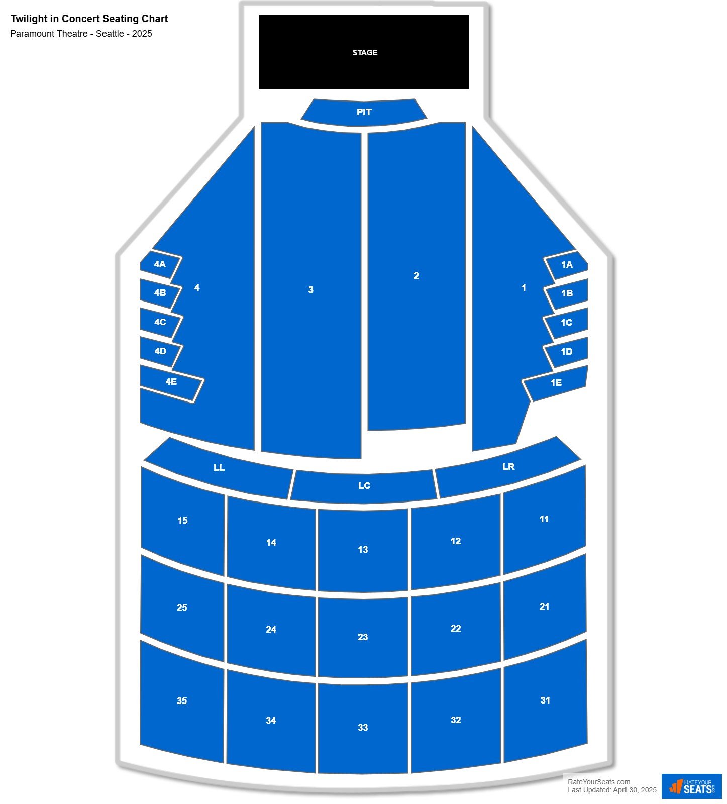 Twilight in Concert seating chart Paramount Theatre - Seattle