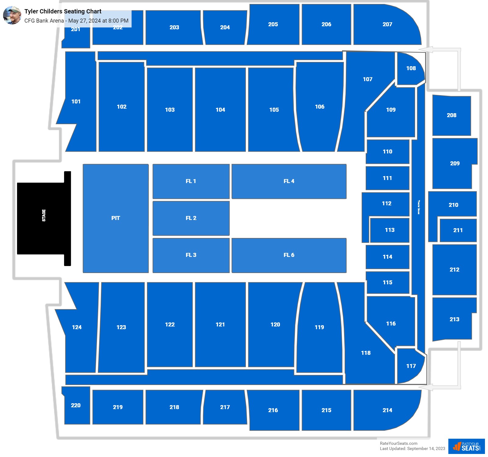 CFG Bank Arena Seating Chart - RateYourSeats.com