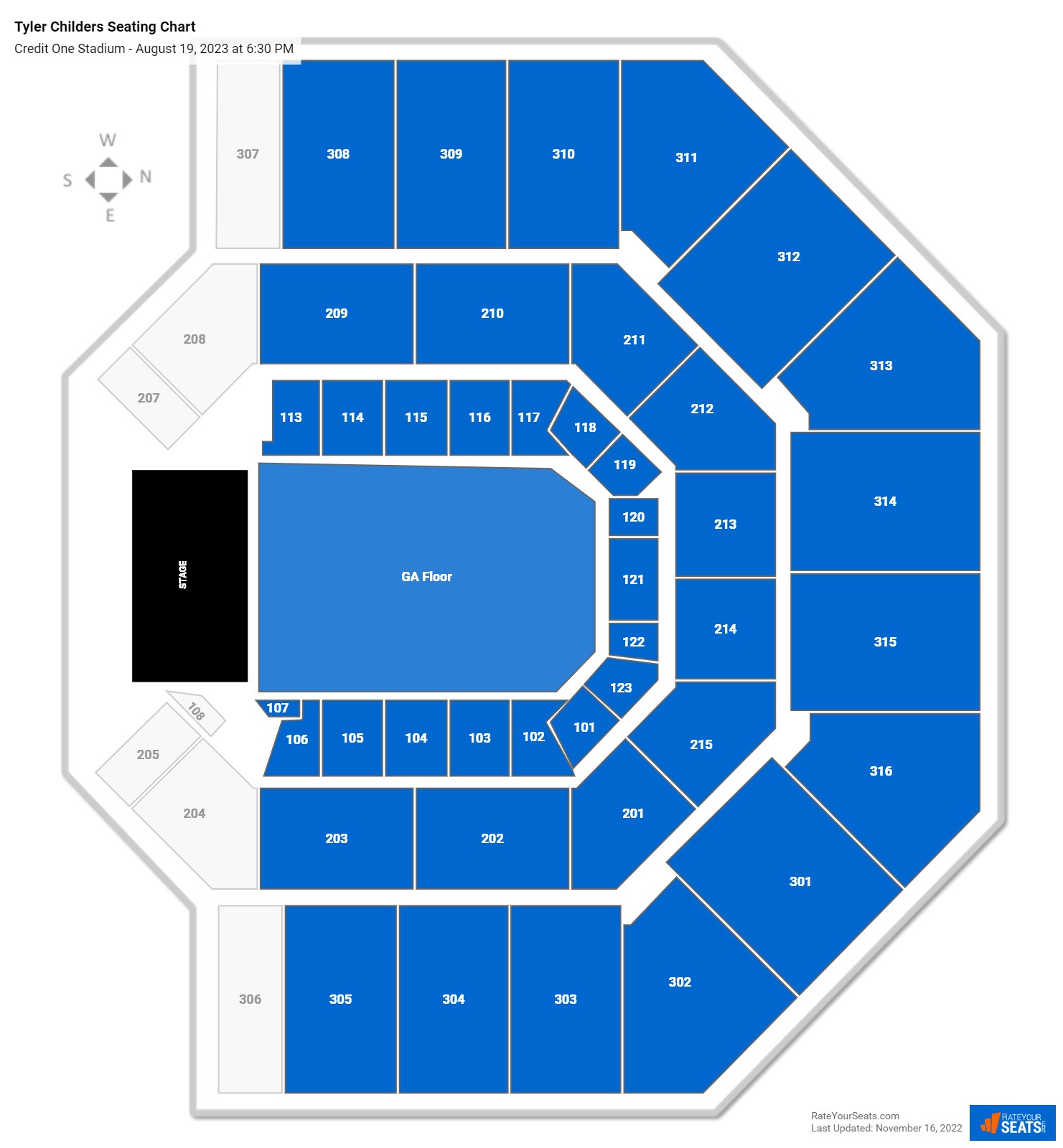 Credit One Stadium Seating Chart