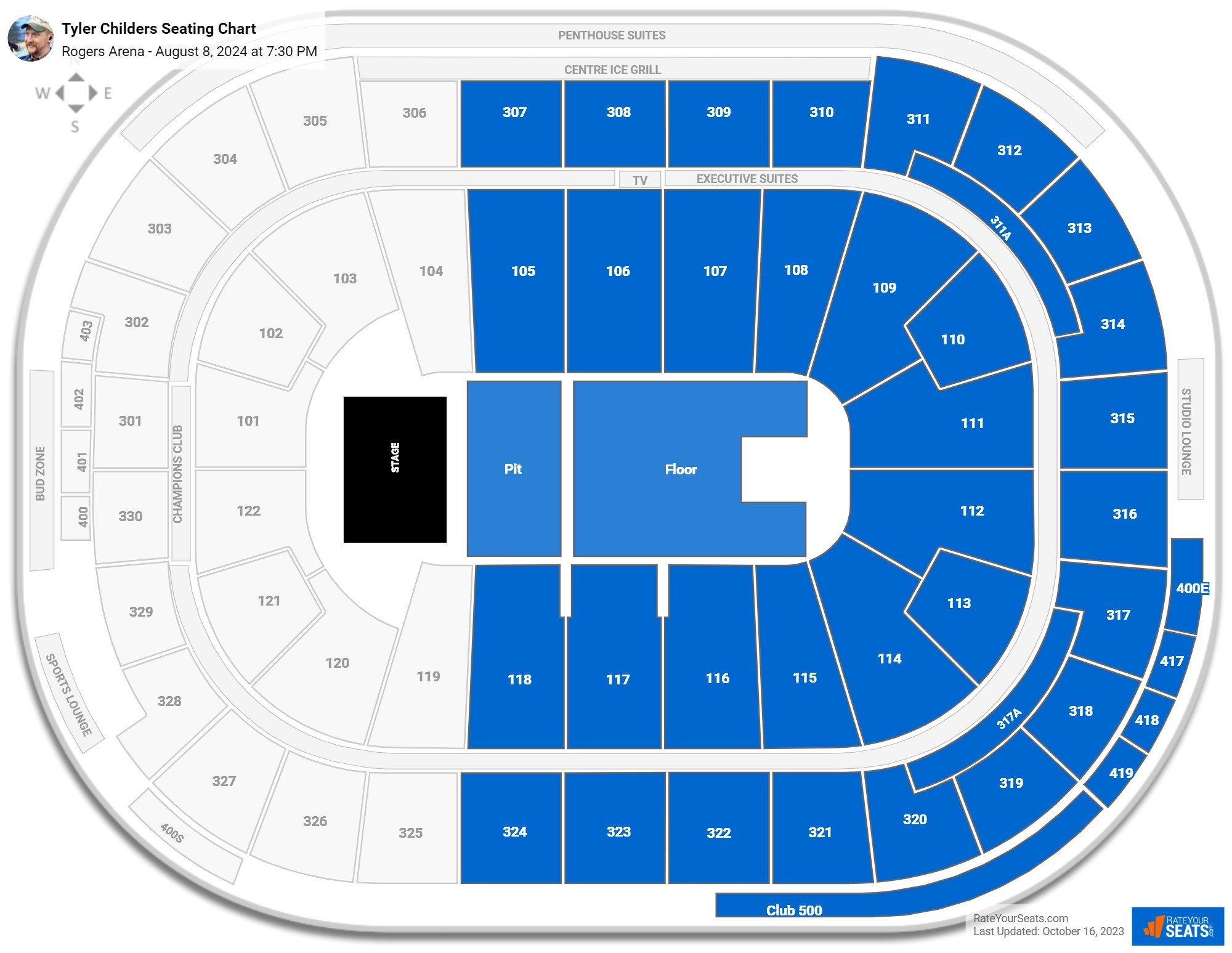 Rogers Arena Concert Seating Chart - RateYourSeats.com