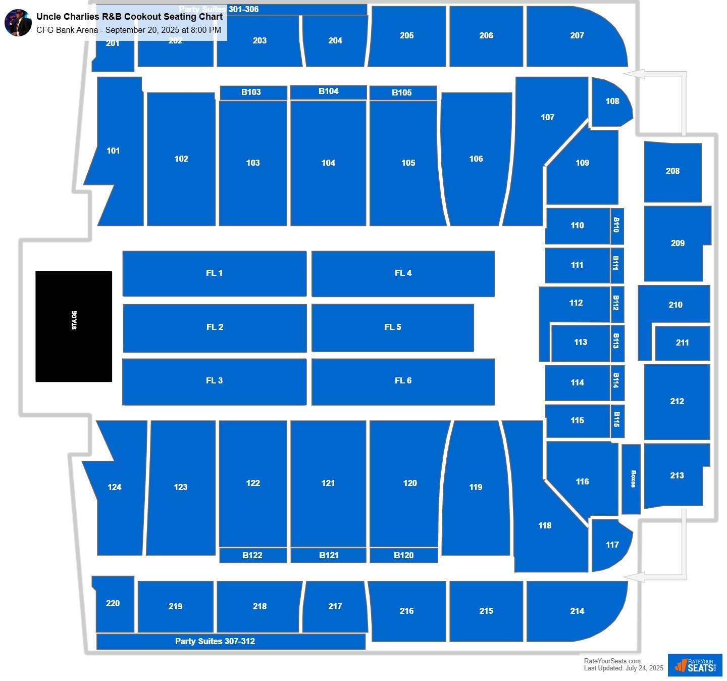 Uncle Charlies R&B Cookout seating chart CFG Bank Arena