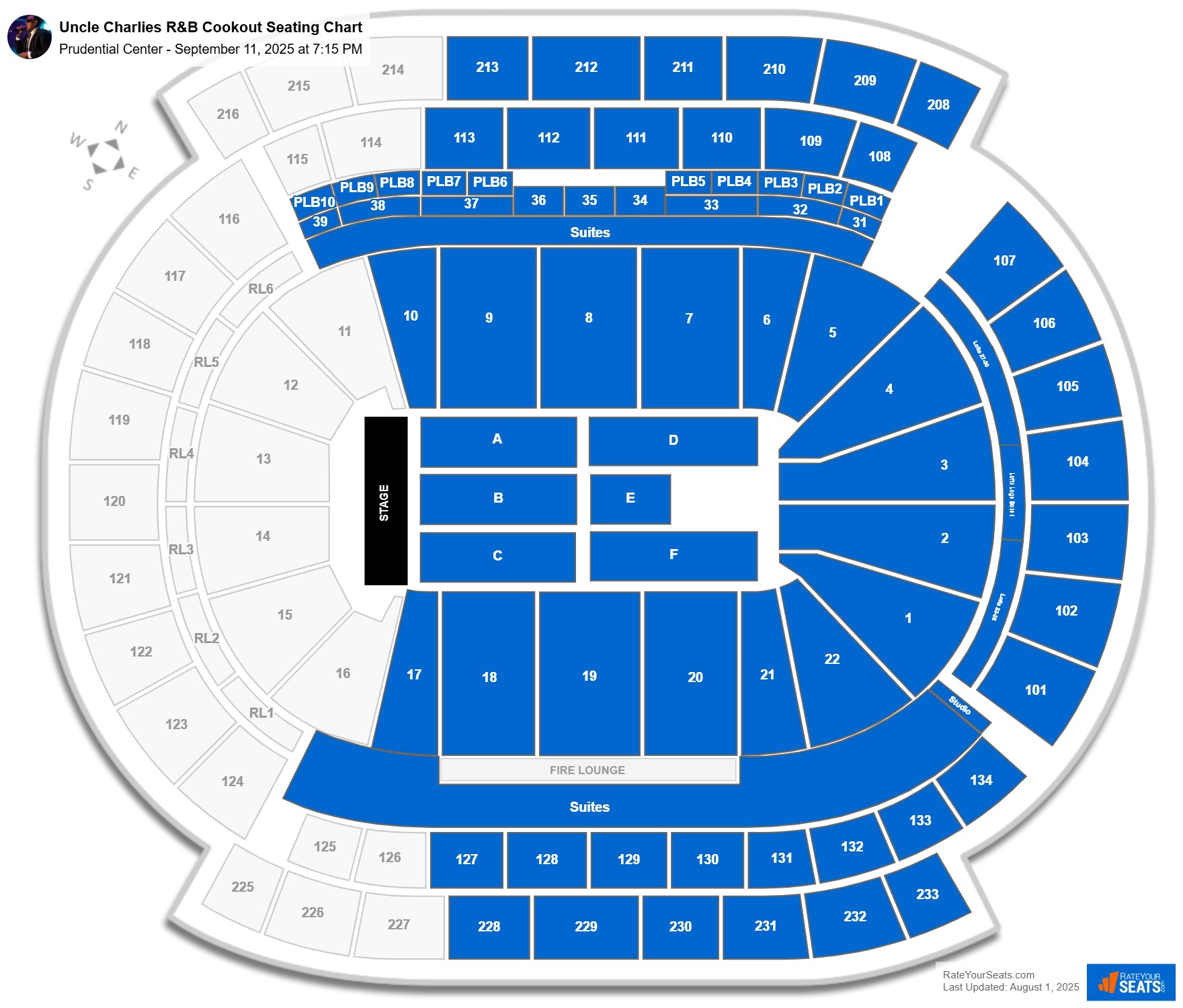 Uncle Charlies R&B Cookout seating chart Prudential Center