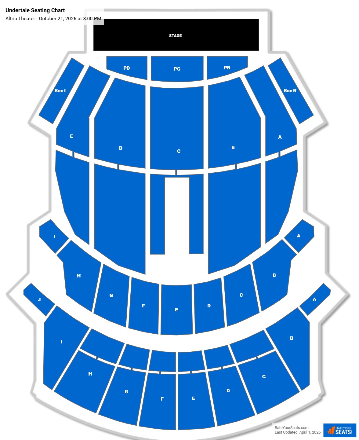 Undertale seating chart Altria Theater