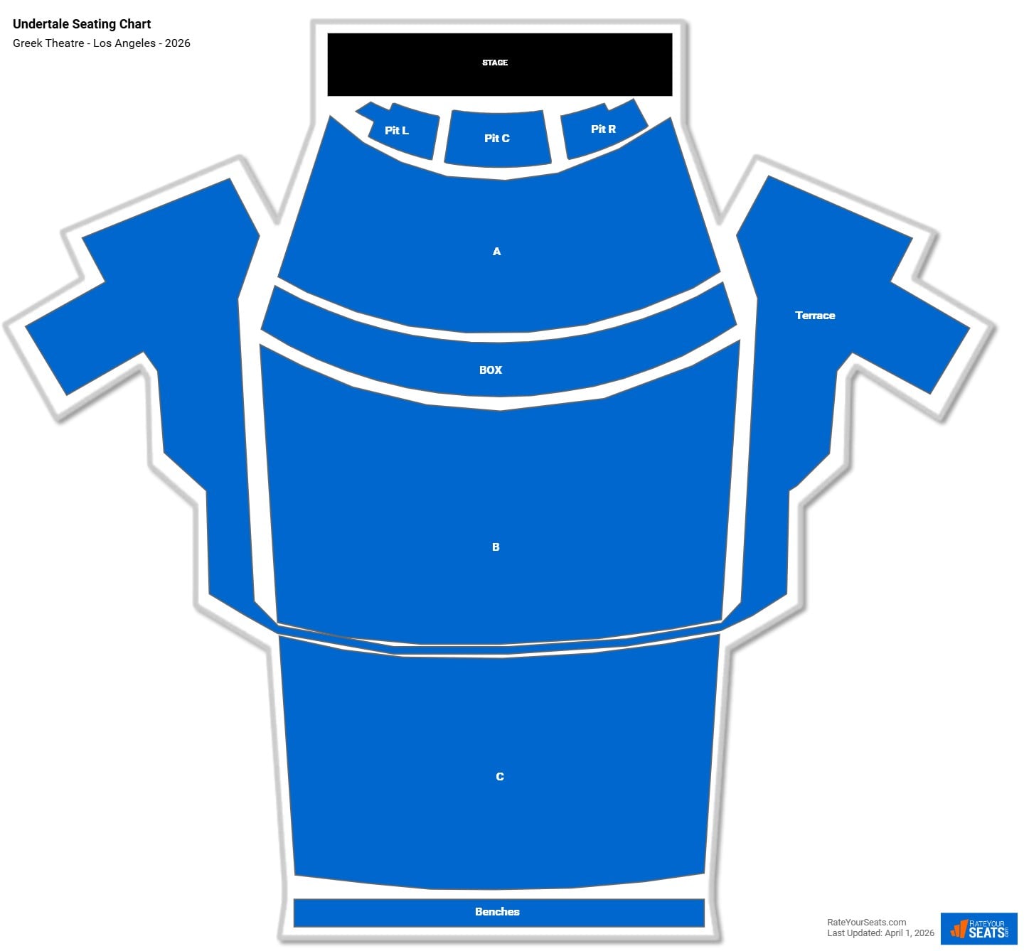 Undertale seating chart Greek Theatre - Los Angeles