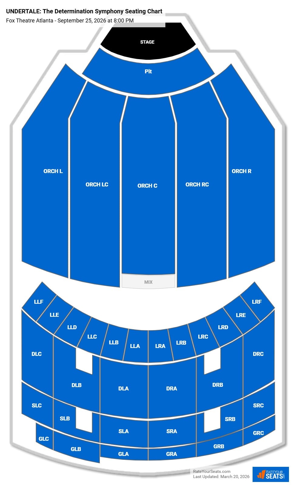 UNDERTALE: The Determination Symphony seating chart Fox Theatre Atlanta