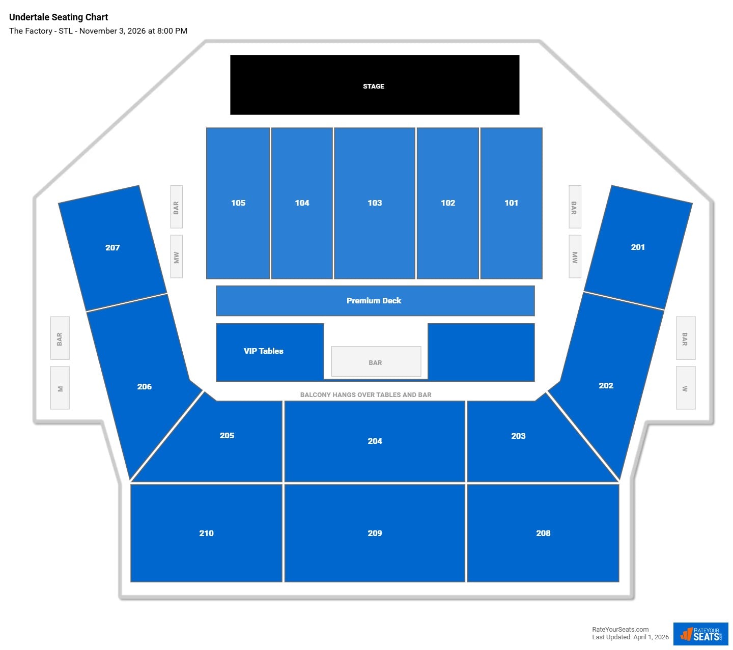 Undertale seating chart The Factory - STL