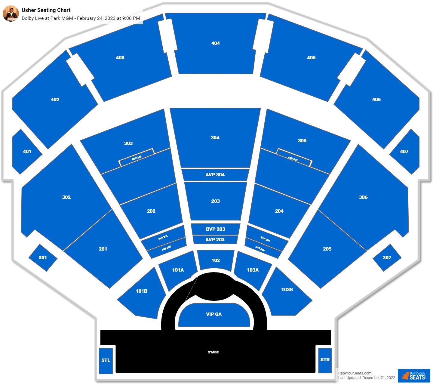 Dolby Live at Park MGM Seating Chart