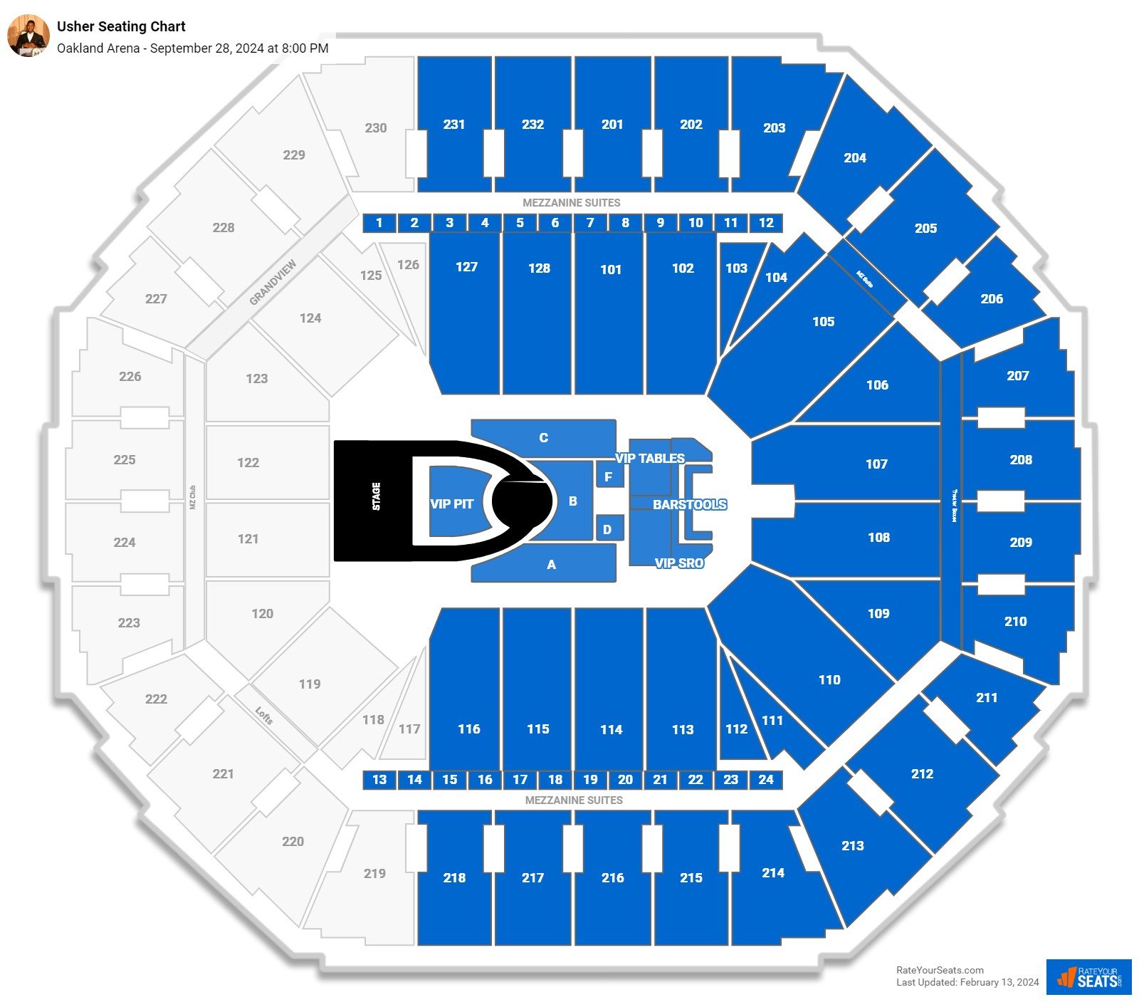 Oakland Arena Seating Chart