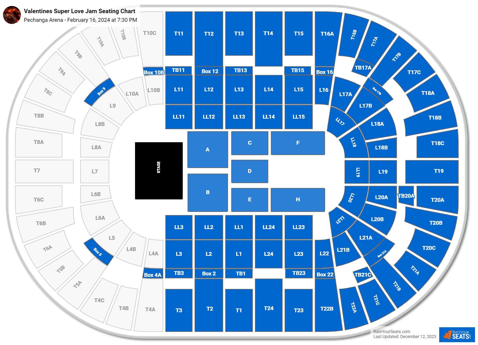 Pechanga Arena Seating Chart