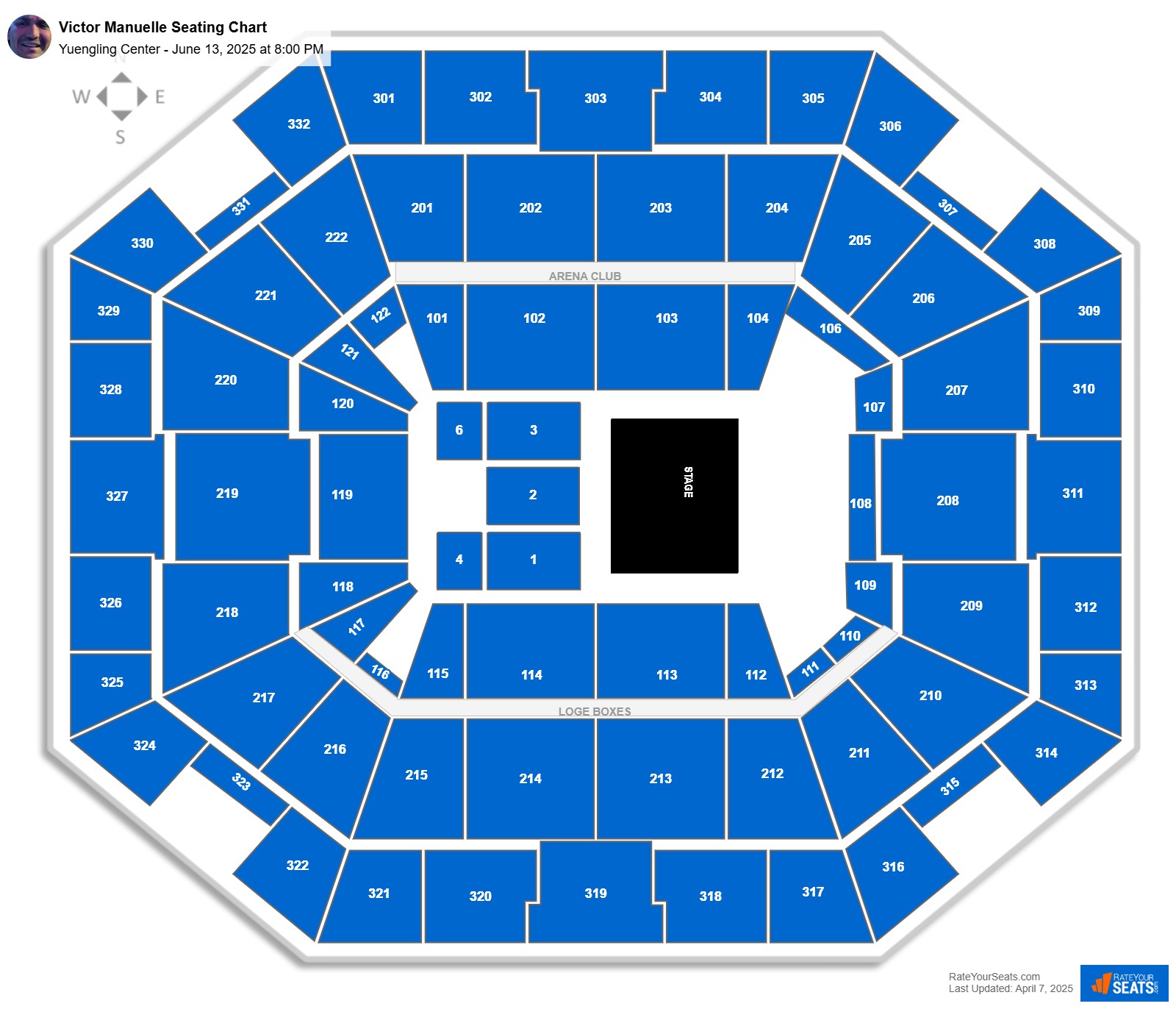 Victor Manuelle seating chart Yuengling Center