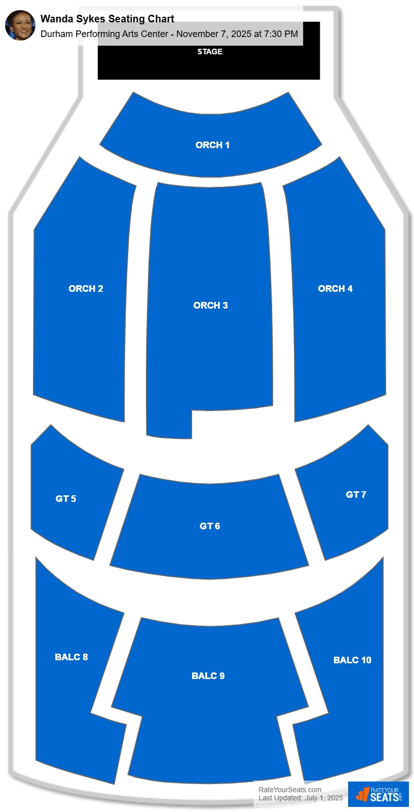 Wanda Sykes seating chart Durham Performing Arts Center