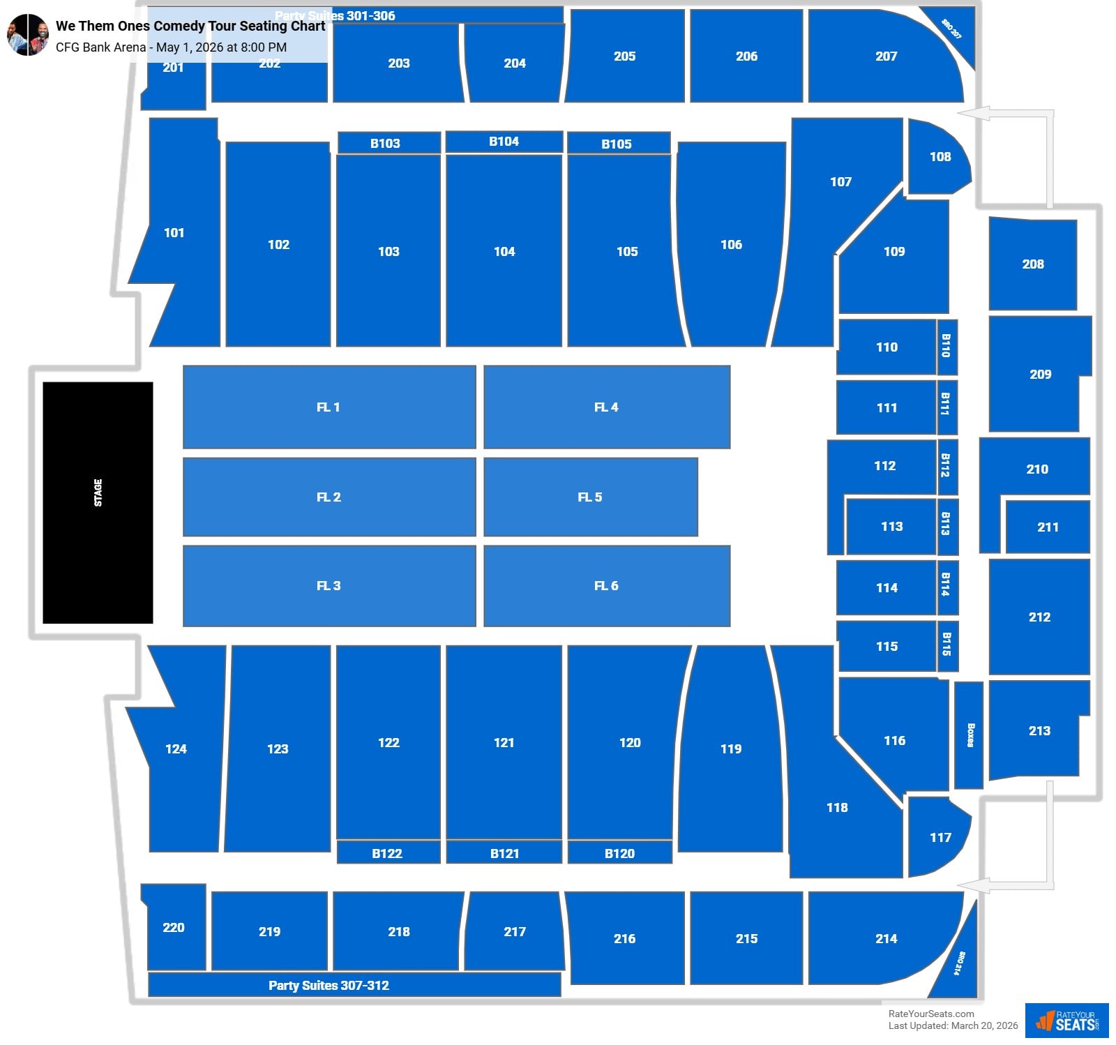 We Them Ones Comedy Tour seating chart CFG Bank Arena