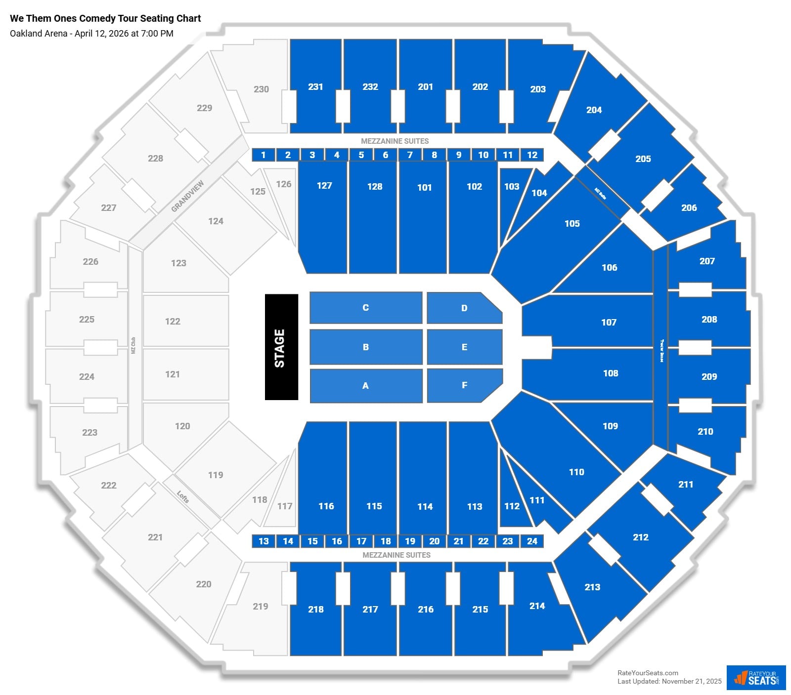 We Them Ones Comedy Tour seating chart Oakland Arena