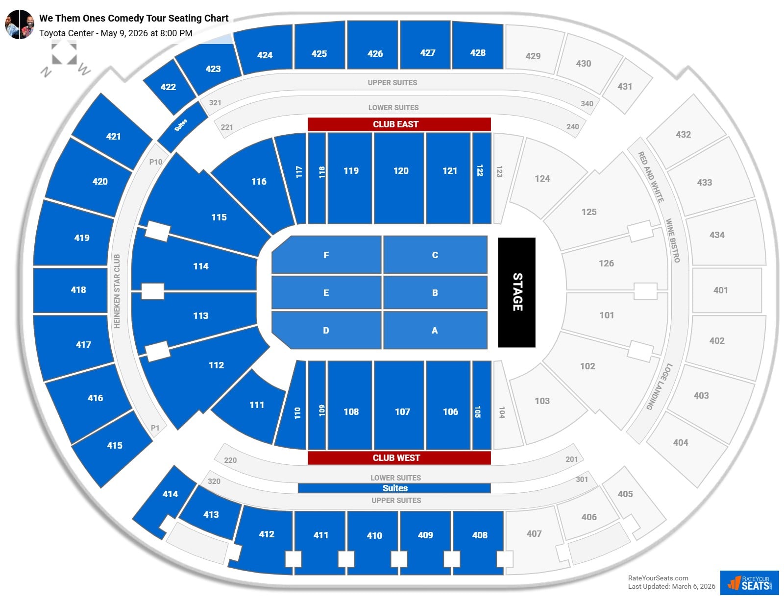 We Them Ones Comedy Tour seating chart Toyota Center