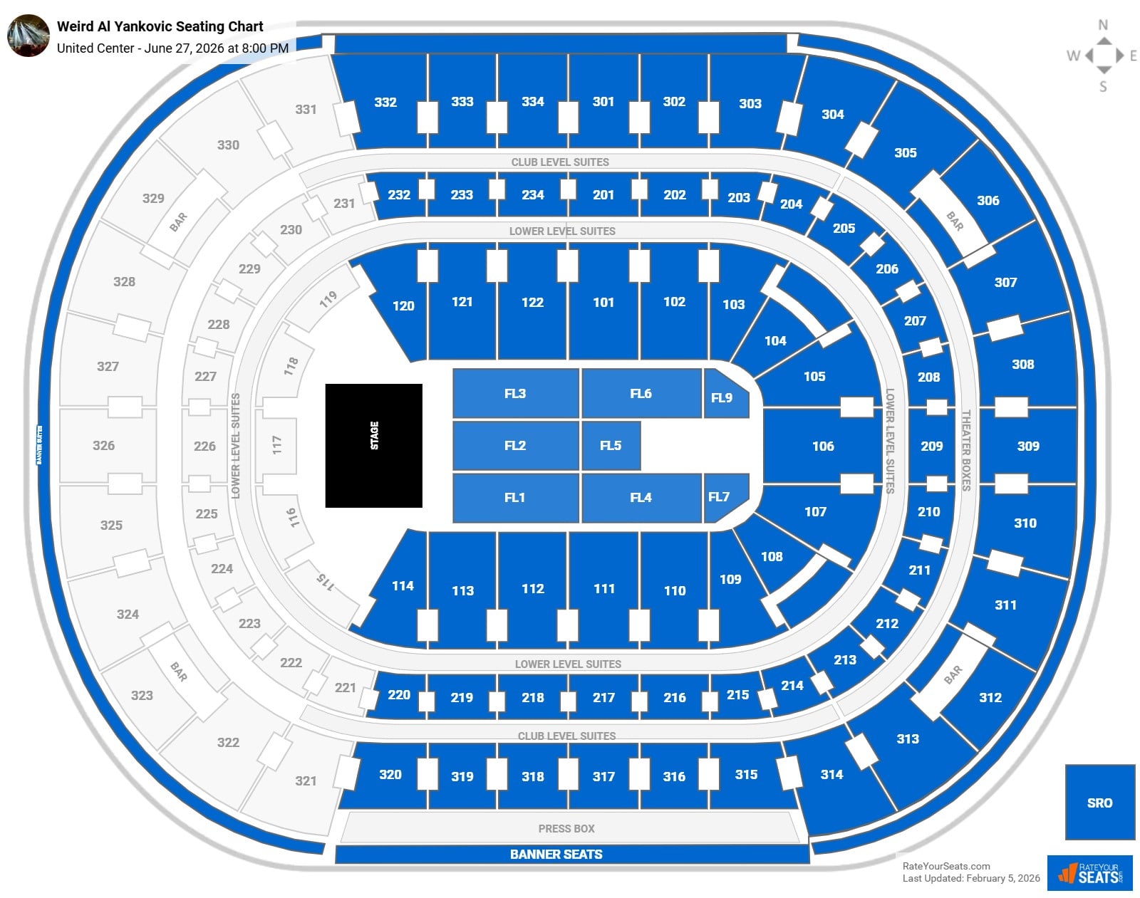 Weird Al Yankovic seating chart United Center