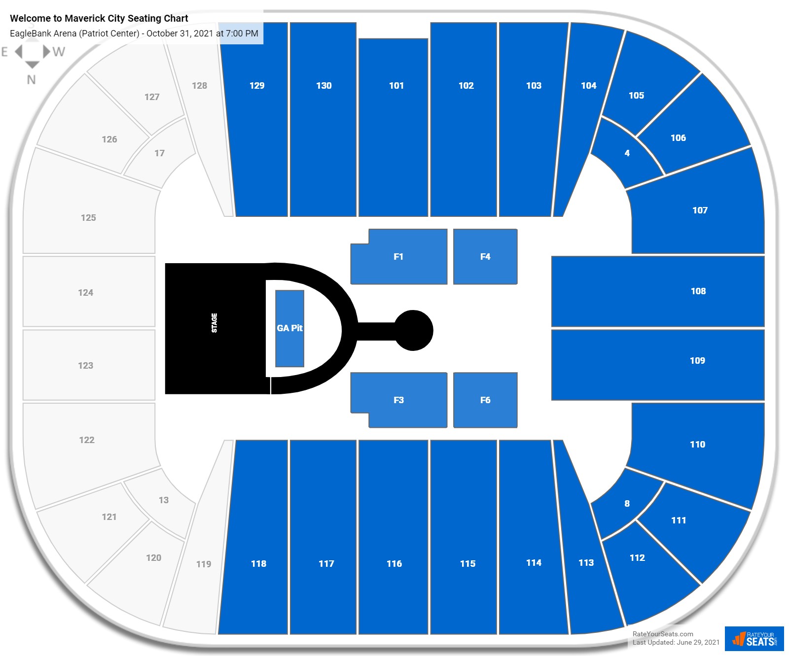 EagleBank Arena Seating Chart