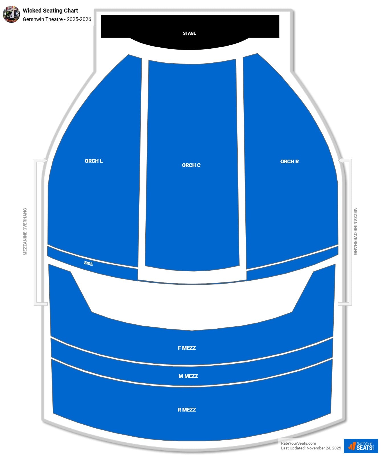 Wicked seating chart Gershwin Theatre