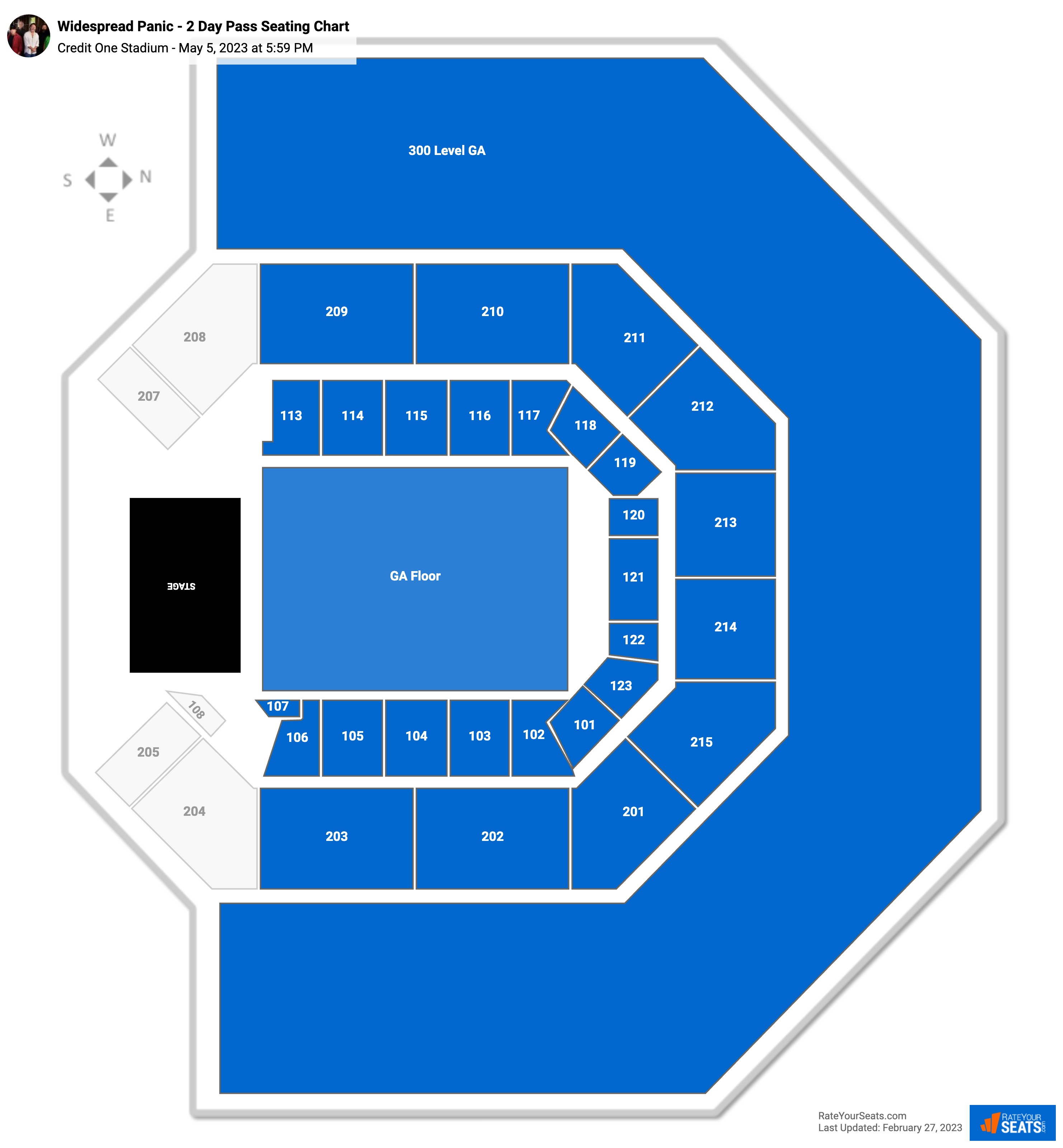 Credit One Stadium Seating Chart - RateYourSeats.com