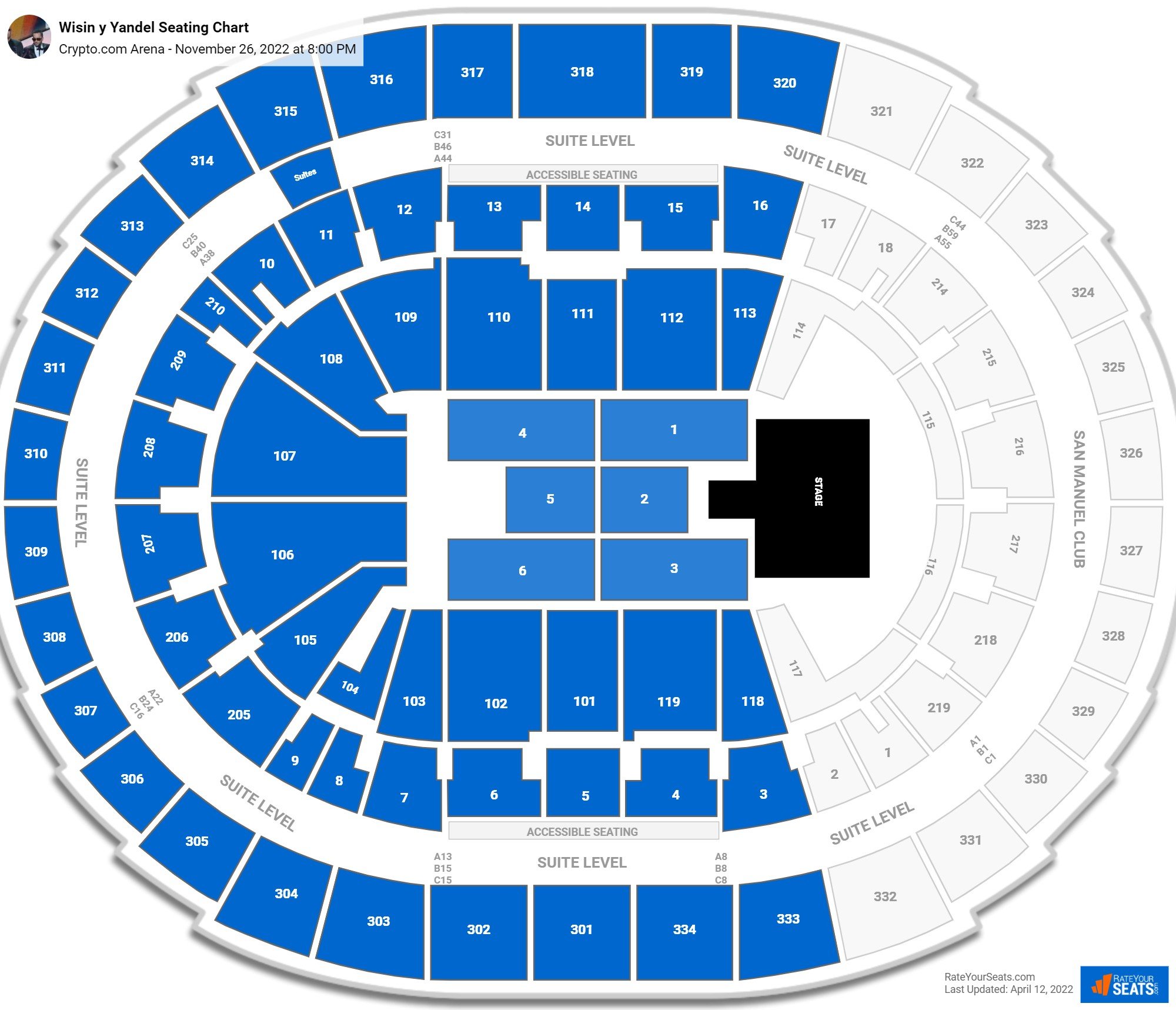 Crypto com Arena Concert Seating Chart RateYourSeats com