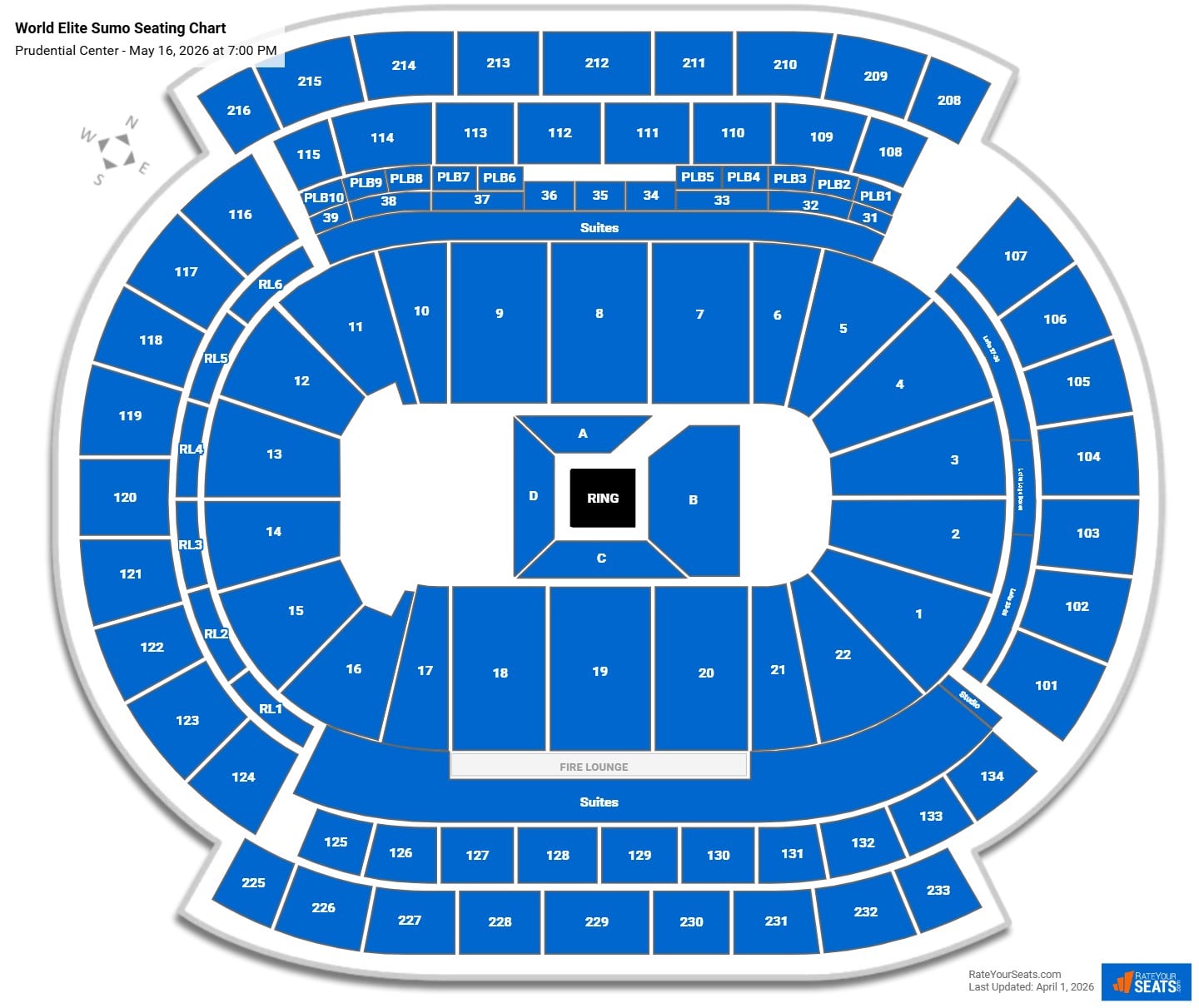 World Elite Sumo seating chart Prudential Center