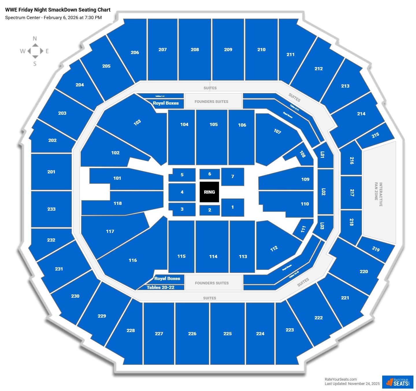 WWE Friday Night SmackDown seating chart Spectrum Center